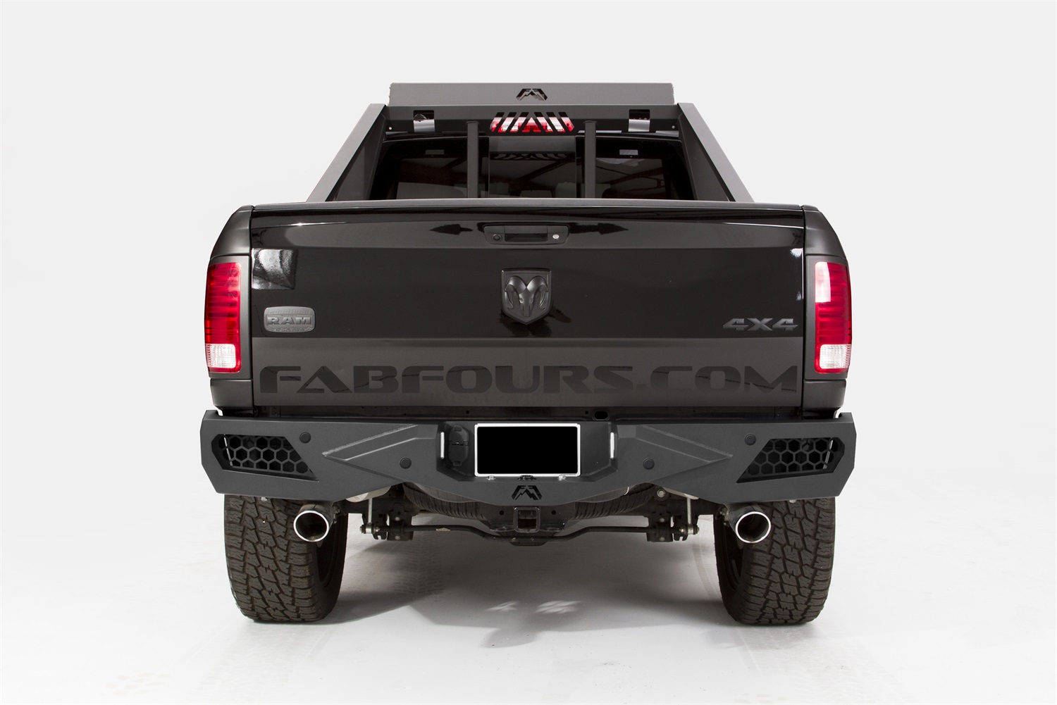 Fab Fours DR09-E2951-B - Premium Rear Bumper; Uncoated/Paintable; w/Sensors; [AWSL];