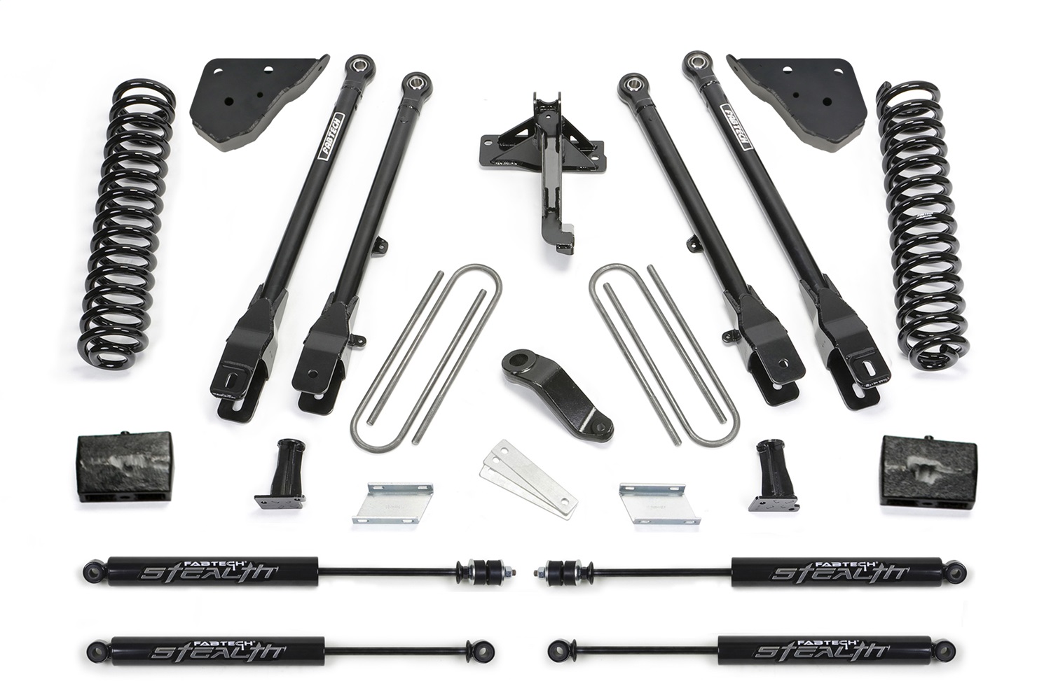 Fabtech K2431M - 23-24 Ford F450/F550 4WD 6in 4 Link Lift Kit w/ Stealth Shocks