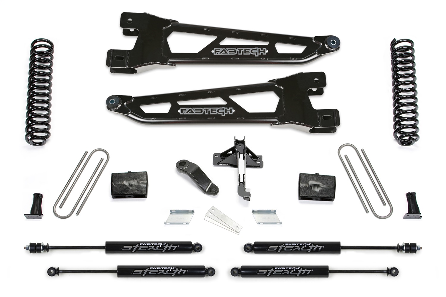Fabtech K2429M - 23-24 Ford F450/F550 4WD 6in Radius Arm Lift Kit w/ Stealth Shocks
