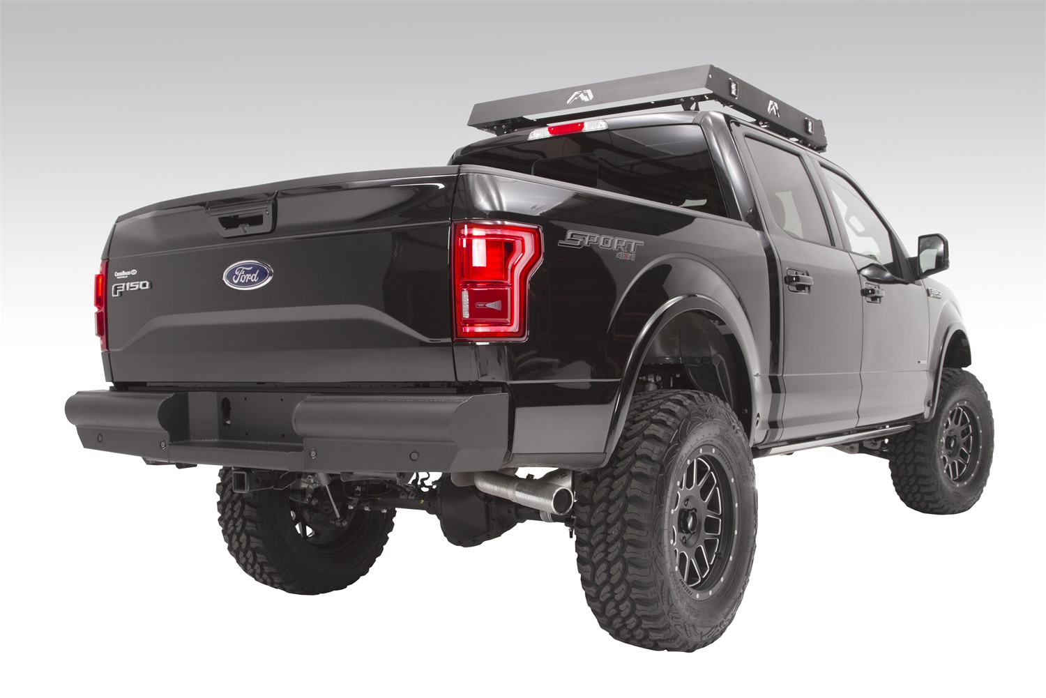 Fab Fours FF09-U1750-1 - Elite Rear Bumper; 2 Stage Black Powder Coated; Fab Fours FF09-U1750-1 - Elite Rear Bumper; 2 Stage Black Powder Coated;