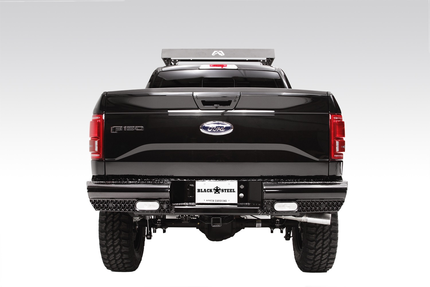 Fab Fours FF15-T3250-1 - Black Steel Ranch Rear Bumper Fab Fours FF15-T3250-1 - Black Steel Ranch Rear Bumper