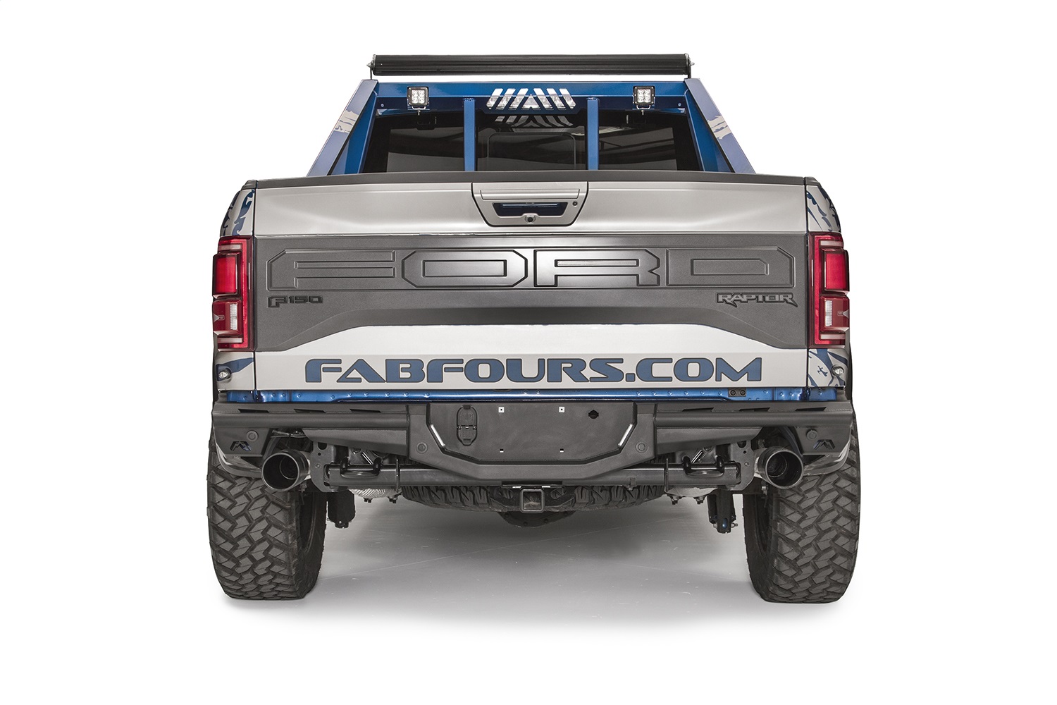 Fab Fours FF17-E4371-1 - Aero Rear Bumper; 2 Stage Black Powder Coated;