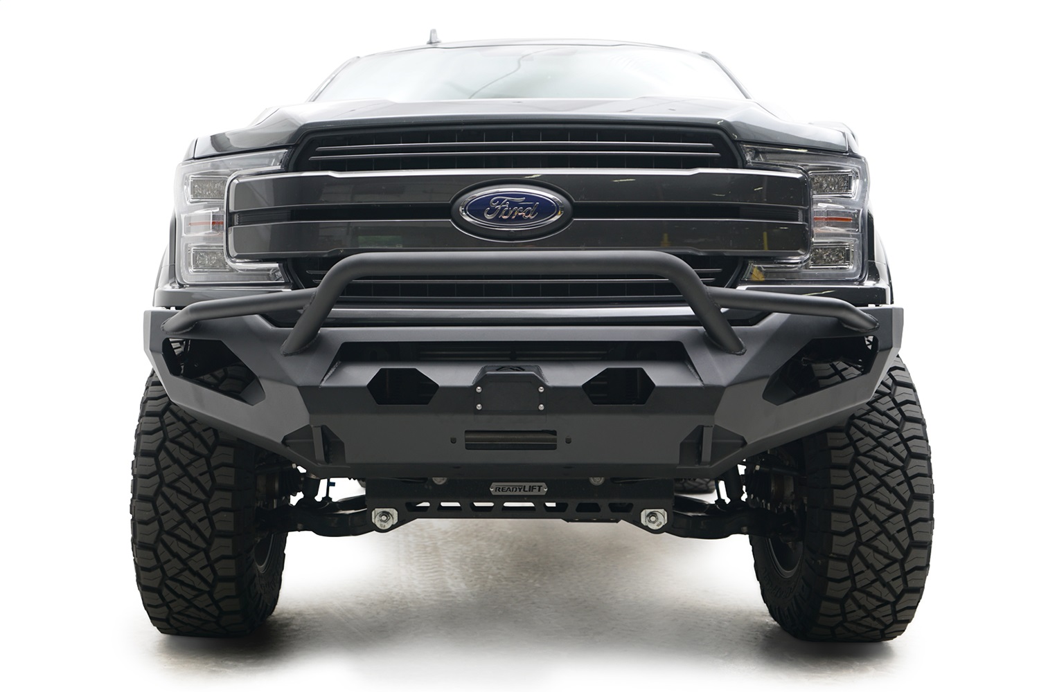 Fab Fours FF18-X4552-B - Matrix Front Bumper; w/Pre-Runner Guard; 7/8 In. D-Ring Mounts; Bare Steel;