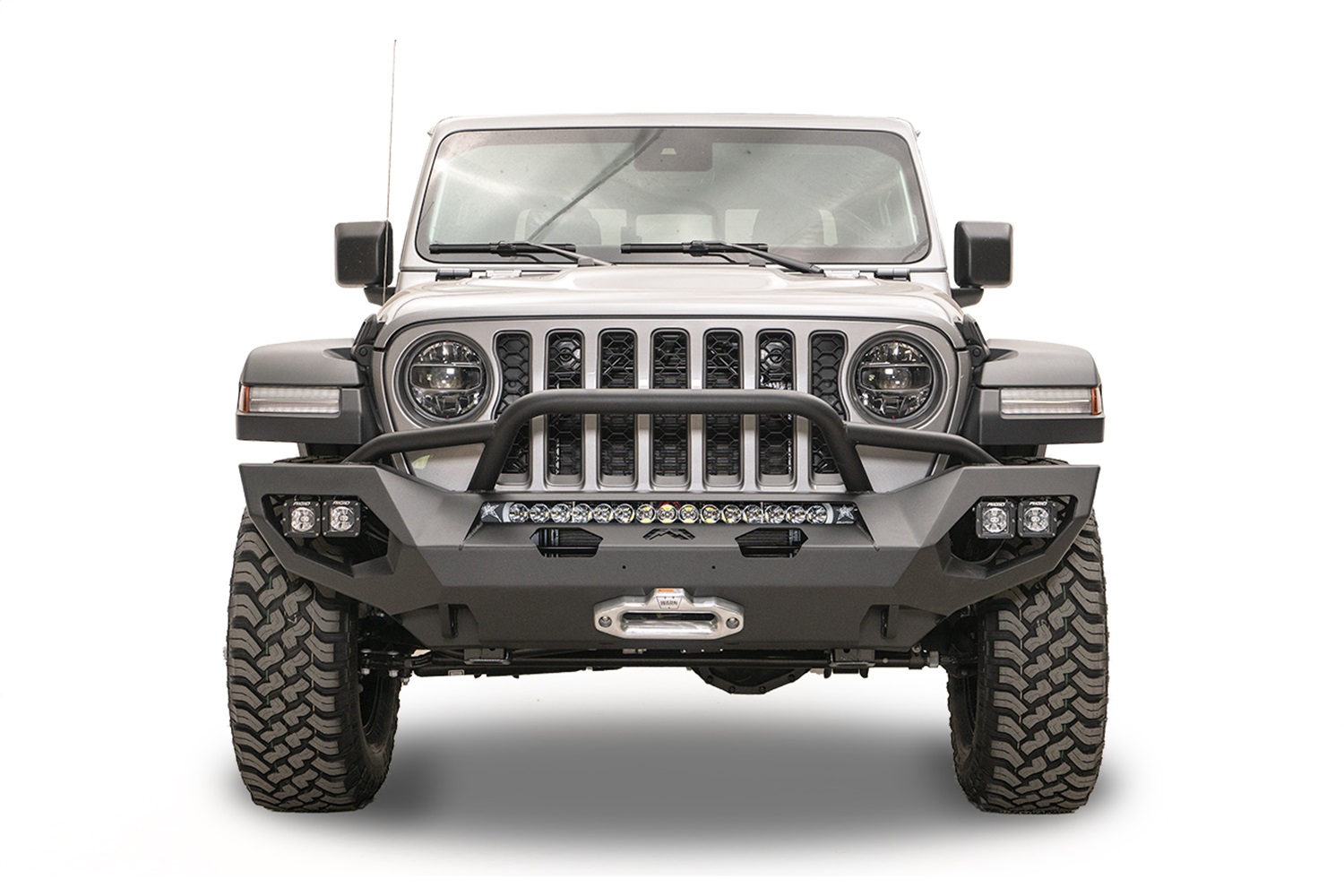 Fab Fours JL18-X4652-B - Matrix Front Bumper; w/Pre-Runner; Bare; Plate Steel; Fab Fours JL18-X4652-B - Matrix Front Bumper; w/Pre-Runner; Bare; Plate Steel;
