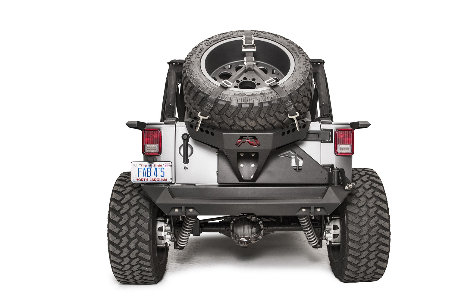 Fab Fours JK2070-1 - Spare Tire Carrier; 2 Stage Black Powder Coated; Slant Back Tire Carrier; Fab Fours JK2070-1 - Spare Tire Carrier; 2 Stage Black Powder Coated; Slant Back Tire Carrier;