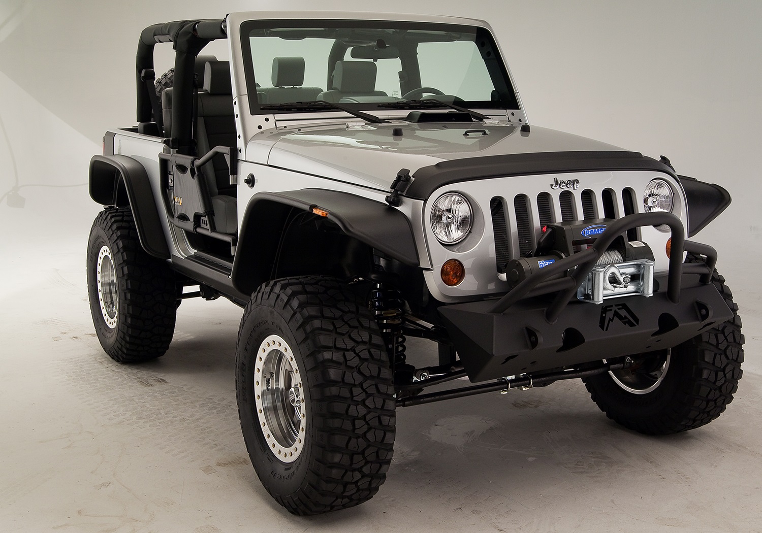 Fab Fours JK07-B1854-B - Hardcore Stubby Winch Front Bumper