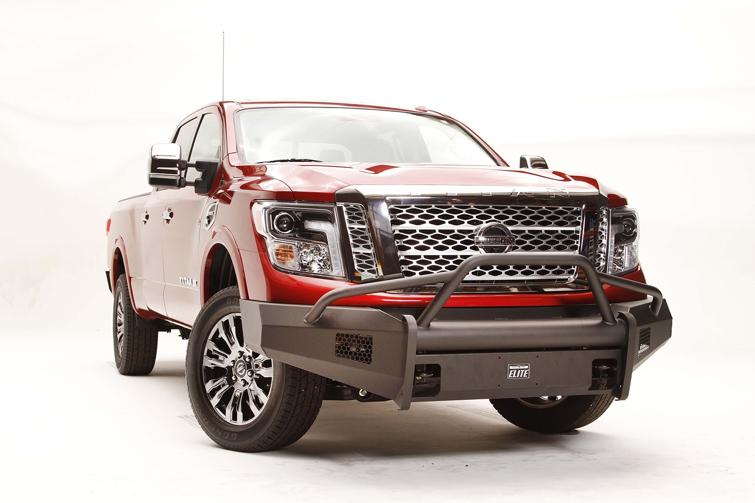 Fab Fours NT16-R3762-1 - Elite Front Bumper; 2 Stage Black Powder Coated; w/Pre-Runner Guard; w/Tow Hook;