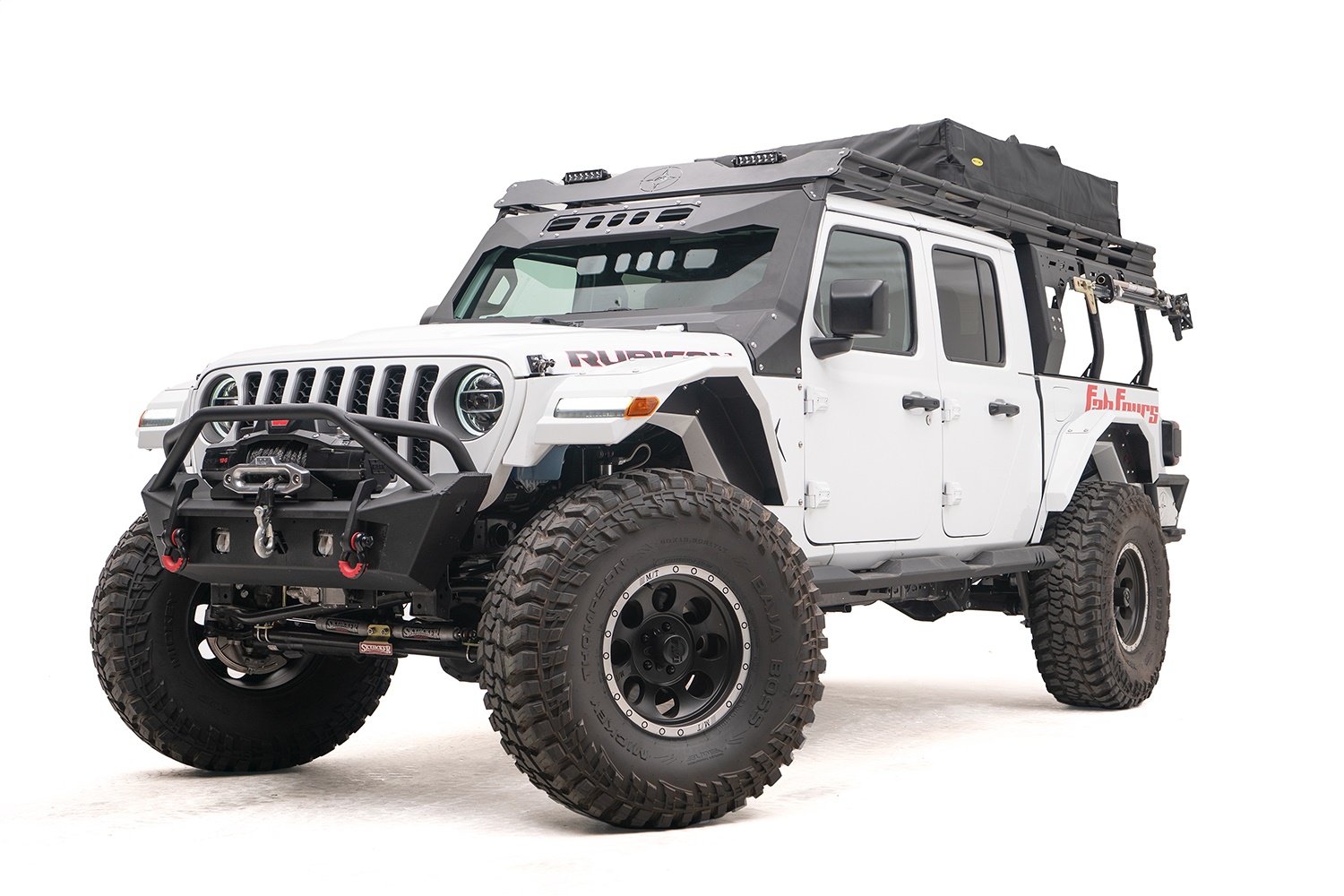 Fab Fours JTOR-02-1 - Overland Rack; 2 Stage Black Powder Coat; w/Overland Extension;