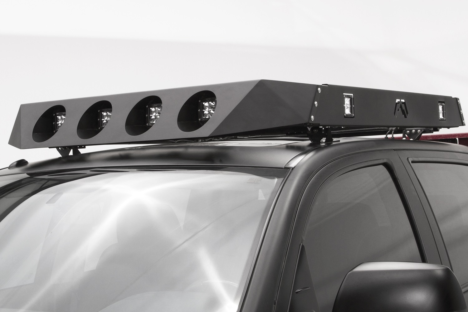 Fab Fours RR14-1 - Roof Rack; Powder Coated; 4 Light Roof Rack Face Plate; Fab Fours RR14-1 - Roof Rack; Powder Coated; 4 Light Roof Rack Face Plate;
