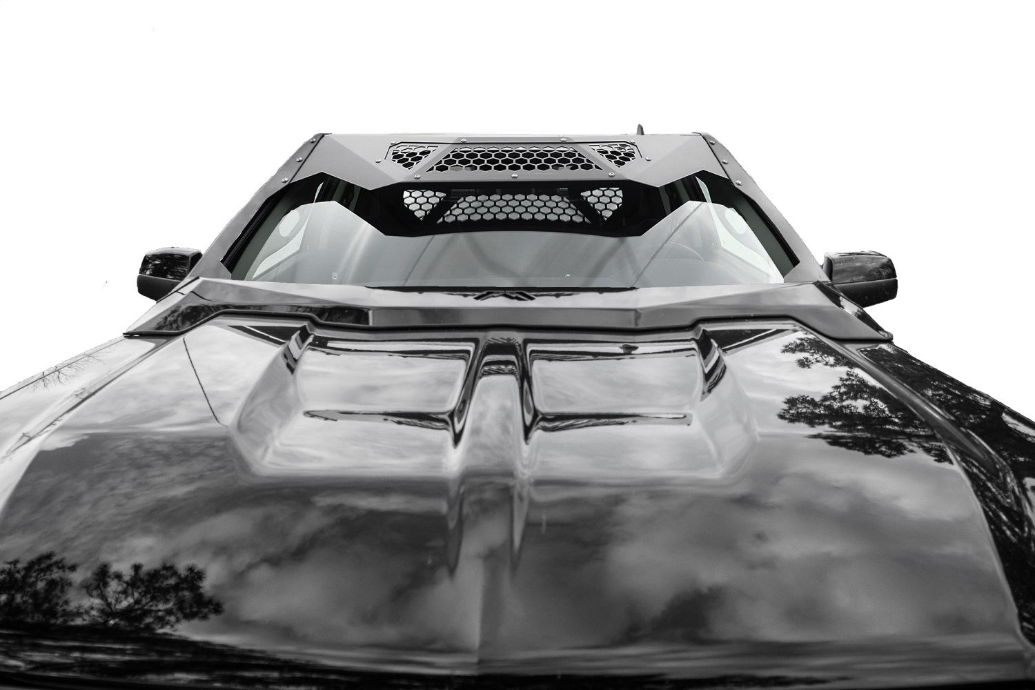 Fab Fours VC3800-1 - ViCowl; 2 Stage Black Powder Coated; Combines Roof Visor And Cowl;