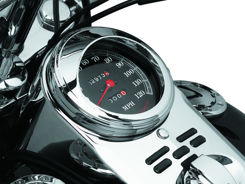 Kuryakyn 112 - Speedometer Trim Ring With Visor Chrome