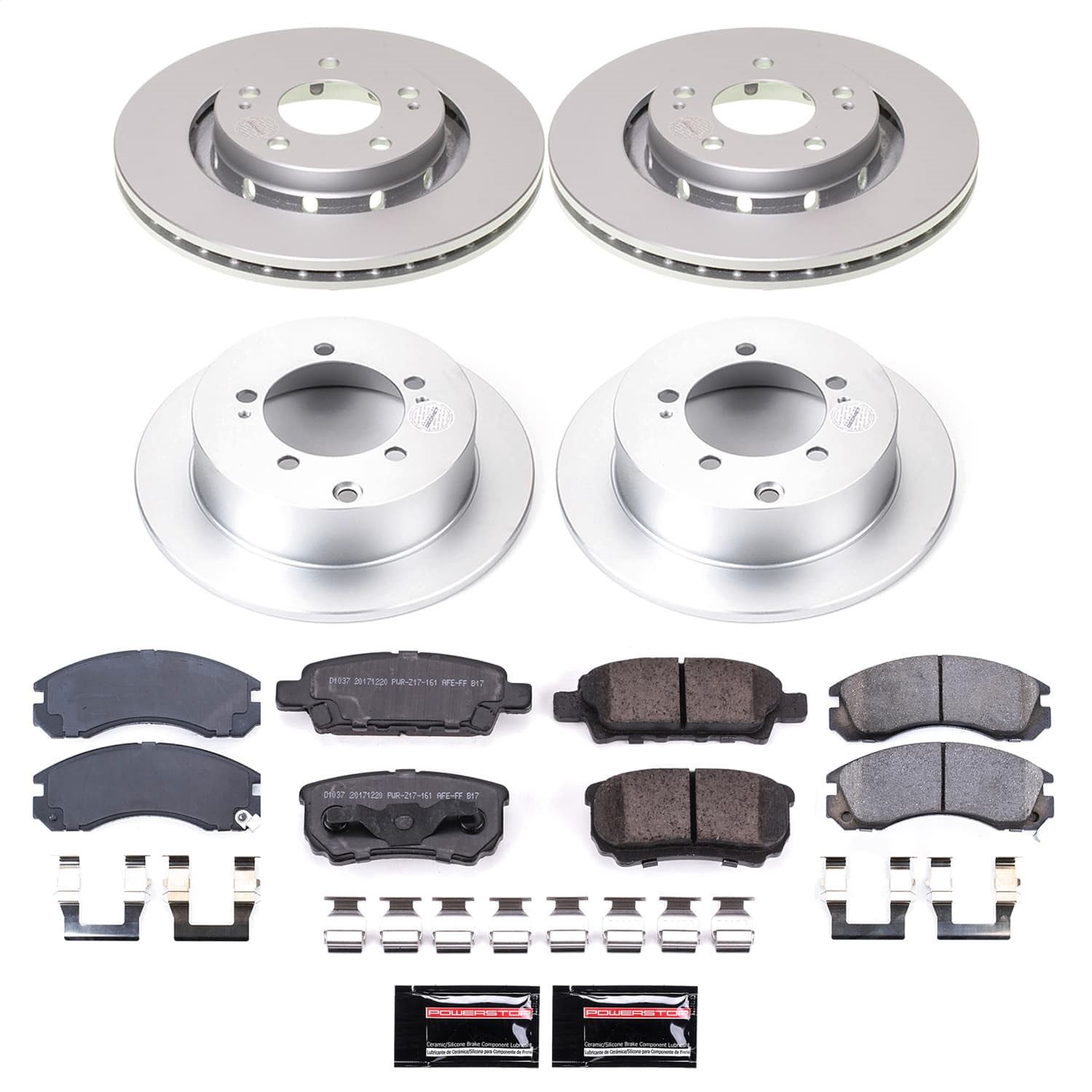 PowerStop CRK4018 - Power Stop 05-06 Mitsubishi Outlander Front and Rear Z17 Coated Brake Kit