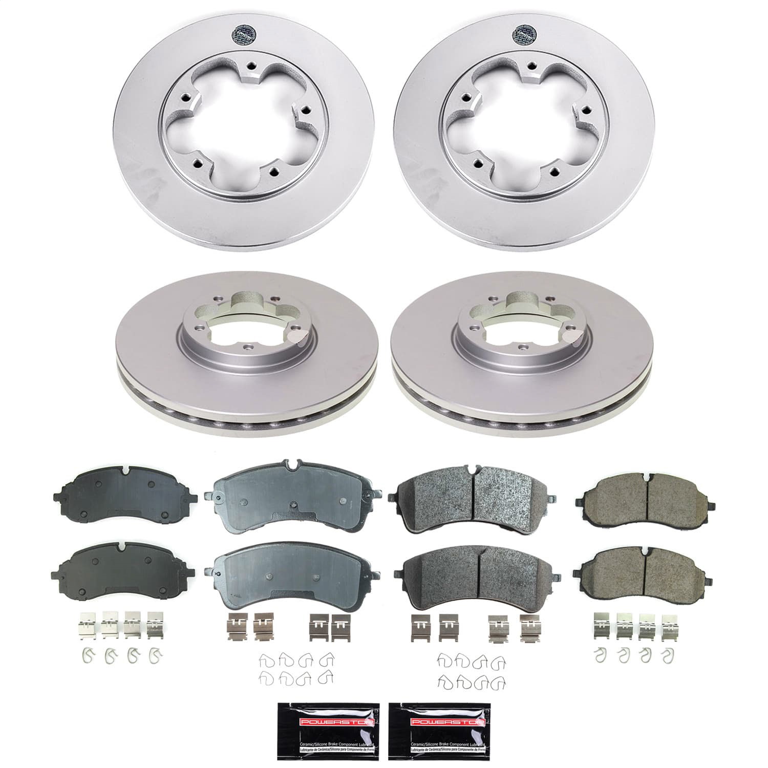 PowerStop CRK9056 - Genuine Geomet Coated Rotor and Low-Dust Ceramic Brake Pad Kit PowerStop CRK9056 - Genuine Geomet Coated Rotor and Low-Dust Ceramic Brake Pad Kit