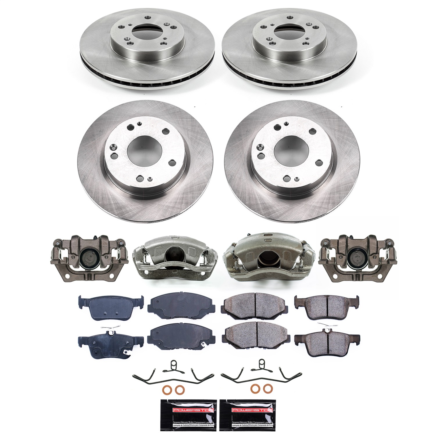 PowerStop KCOE7574 - Power Stop 16-21 Honda Civic Front and Rear Autospecialty Kit w/Calipers PowerStop KCOE7574 - Power Stop 16-21 Honda Civic Front and Rear Autospecialty Kit w/Calipers