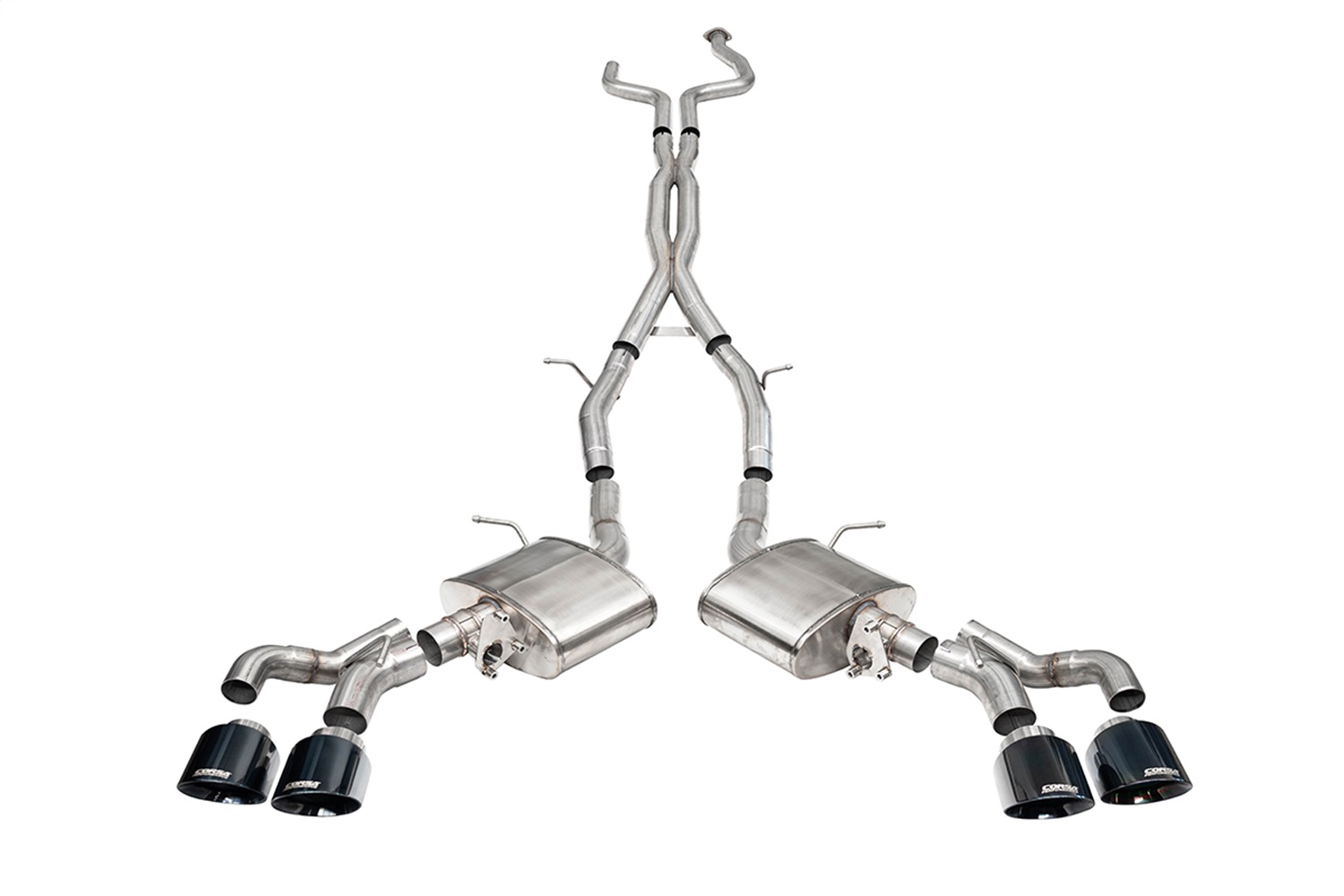 Corsa Performance 21320BLK - 2022-2025 Cadillac CT5-V Blackwing 3in. Cat-Back w/ Act. Exh. Dbl. X-Pipe Twin 4.5in. Tips
