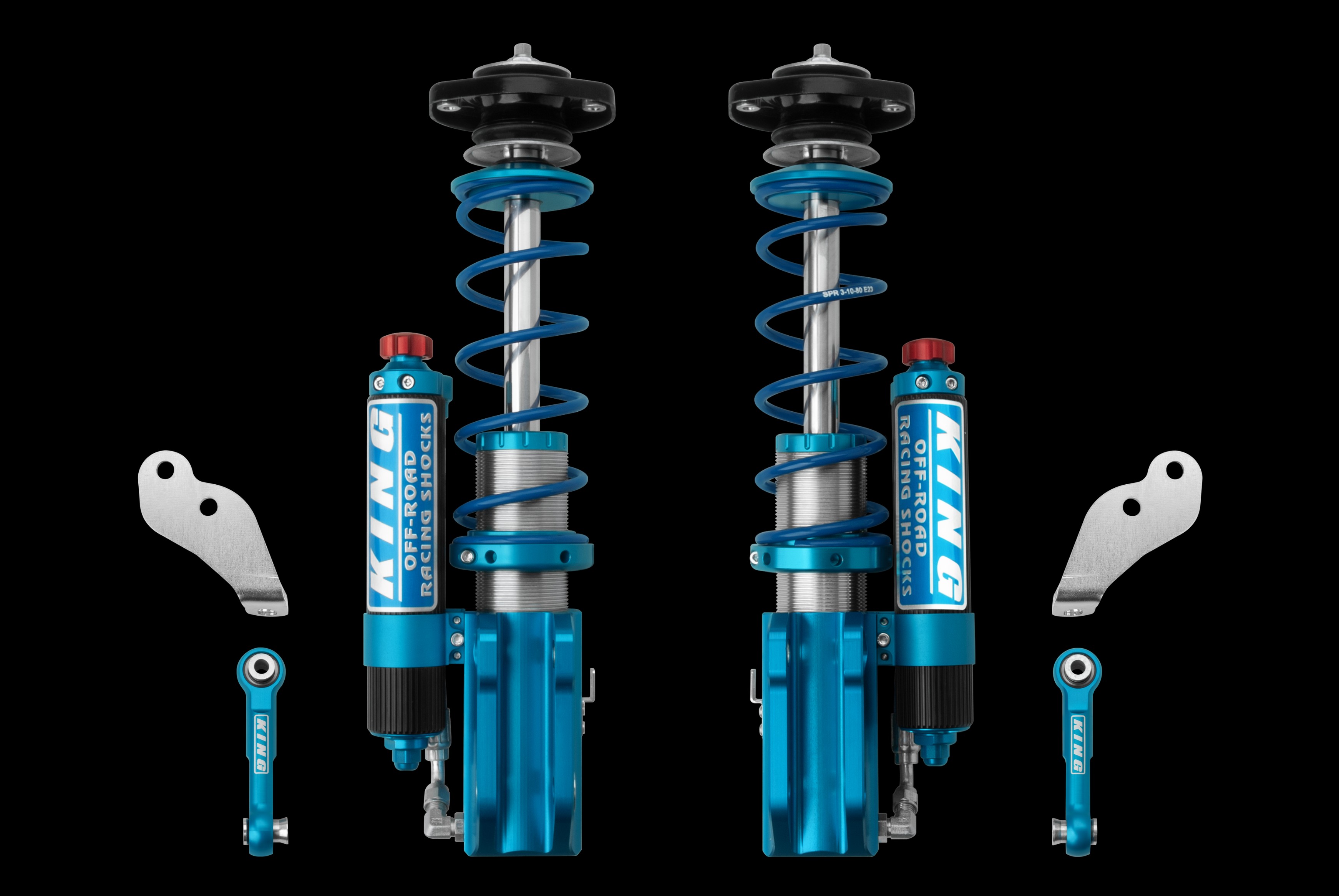 King Shocks 25001-320A - 19-24 Mercedes-Benz Sprinter 2500 2WD Front 2.5 Piggy Hose Reservoir Shock w/ Adj. Kit