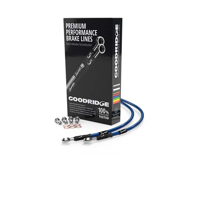 Goodridge YA0403-1FC-EB - 1978 Yamaha XS400SE Single Disc Full Electric Blue Brake Lines