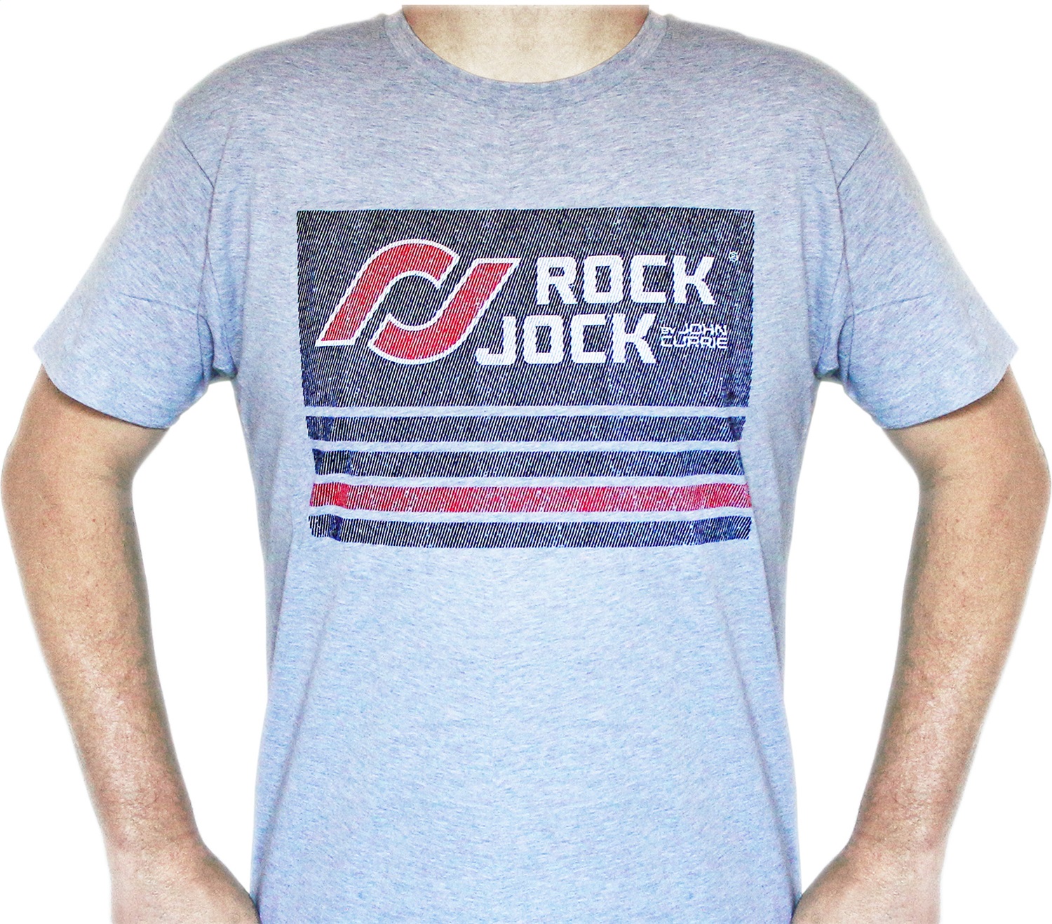RockJock RJ-711011-M - T-Shirt; w/Distressed Logo; On Front; Gray; Medium;
