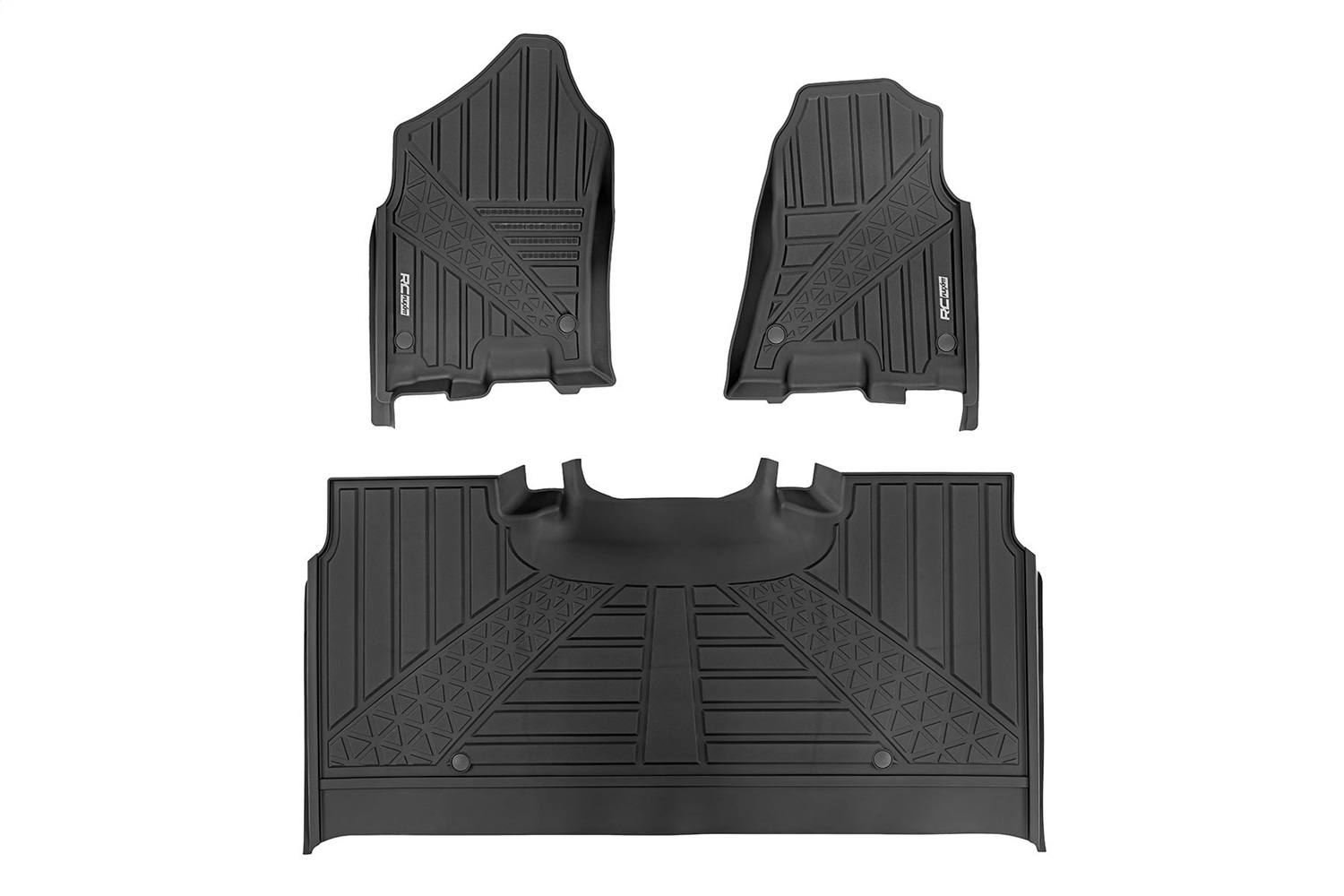 Rough Country FF-31422 - Flex-Fit Floor Mats - FR & RR - Crew - Ram 1500 (19-24)/1500 TRX (21-24)