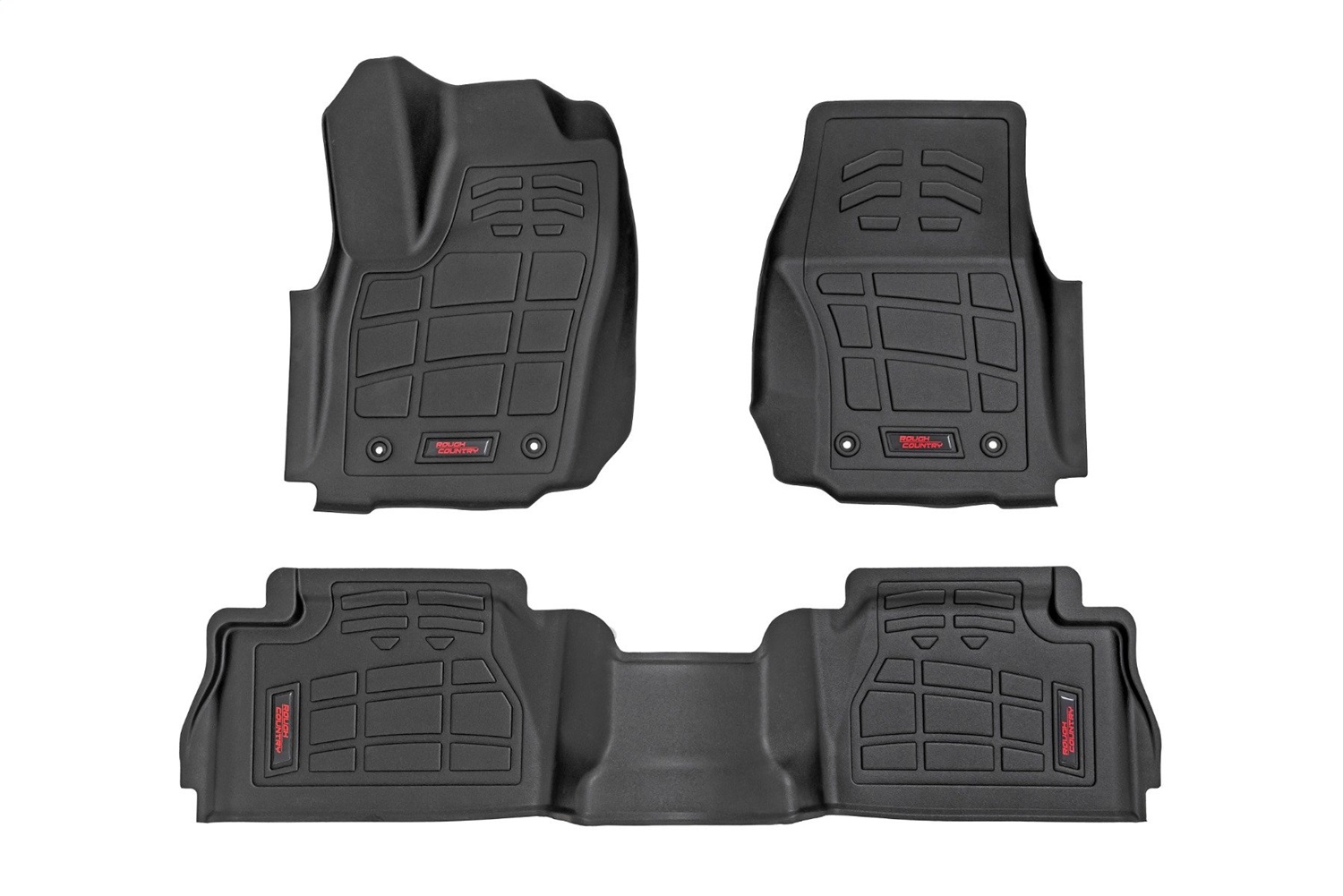 Rough Country SM71224 - Sure-Fit Floor Mats - Front & Rear - Crew - Toyota Tacoma 2WD/4WD (2024)