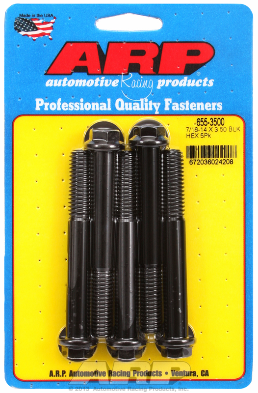 ARP 655-3500 - 7/16-14 X 3.500 hex 1/2 wrenching black oxide bolts