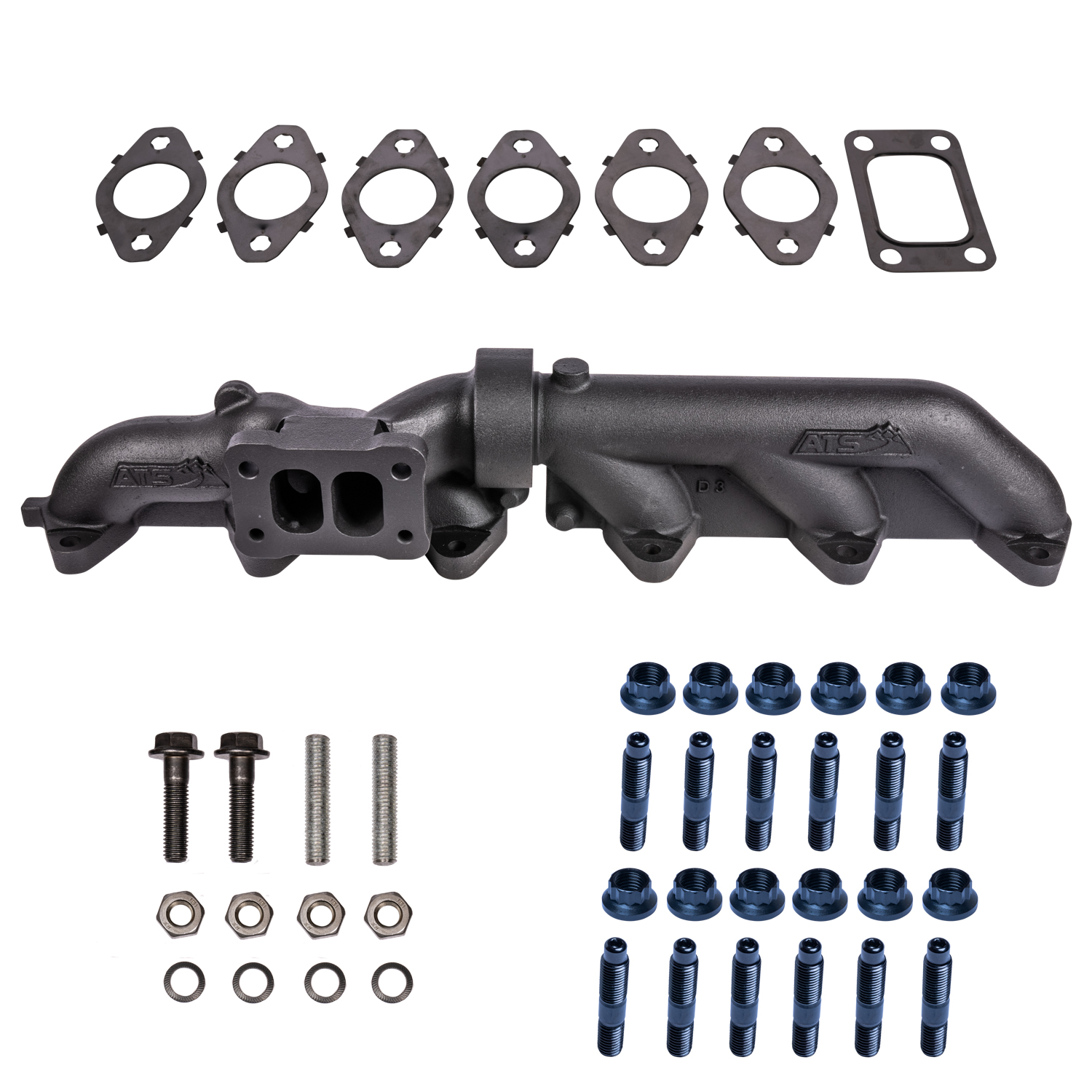 ATS Diesel 204-950-2272 - Pulse Flow Exhaust Manifold Kit Fits 2003-2007 5.9L Cummins 2-Pc T3 With Gaskets Premium Hardware ATS ATS Diesel 204-950-2272 - Pulse Flow Exhaust Manifold Kit Fits 2003-2007 5.9L Cummins 2-Pc T3 With Gaskets Premium Hardware ATS