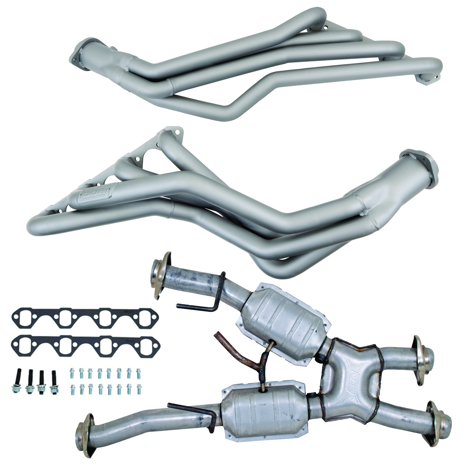 BBK 15312 - 79-93 Ford Mustang 5.0L 1-5/8 Long Tube Headers w/High Flow Catted X-Pipe (Ti Ceramic)