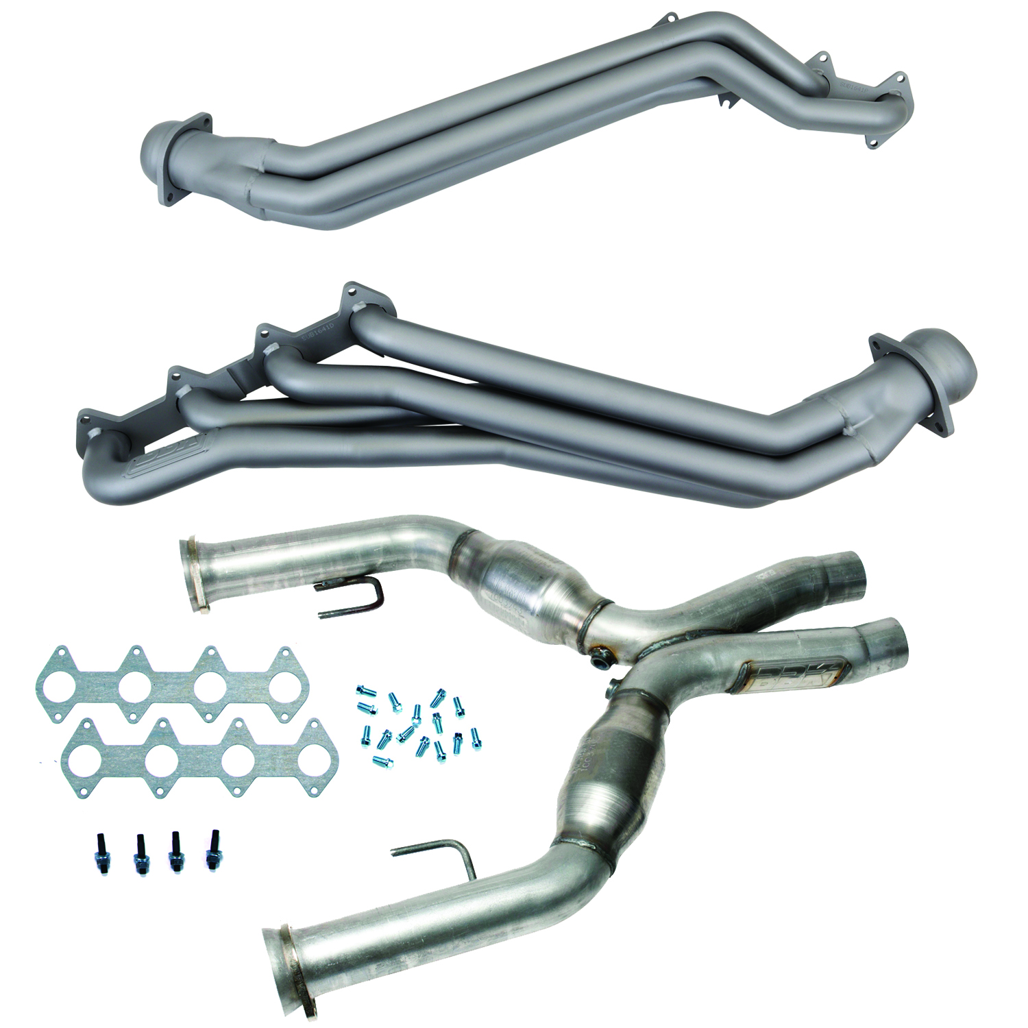 BBK 16412 - 05-10 Ford Mustang GT 1 5/8 Long Tube Headers w/High Flow Catted X-Pipe (Ti Ceramic)