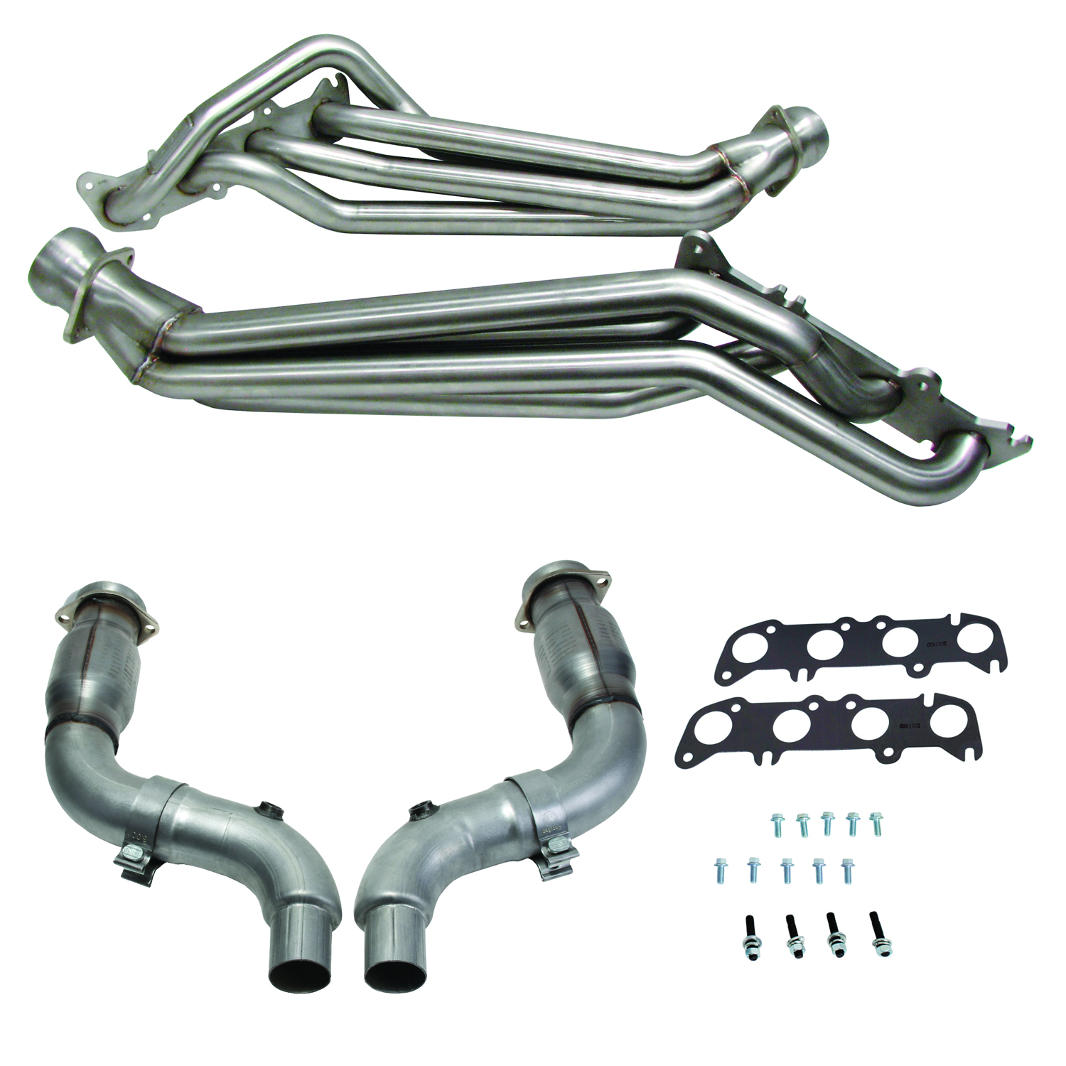 BBK 18567 - 15-23 Ford Mustang GT 5.0 1-7/8in Long Tube Headers (304SS) w/High Flow Catted Mid Pipe