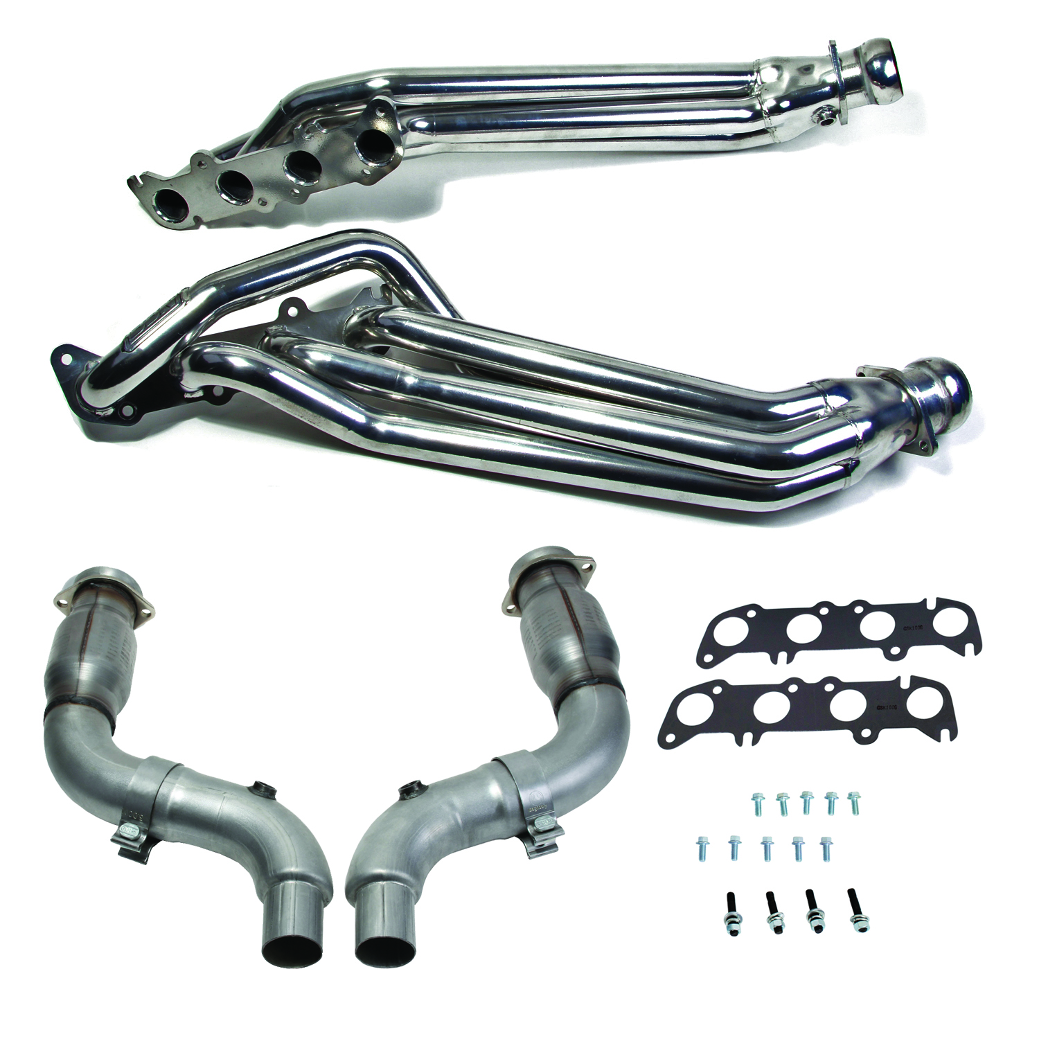 BBK 18564 - 15-23 Ford Mustang GT 5.0 1-7/8in Headers w/High Flow Catted Mid Pipe (Silver Ceramic) BBK 18564 - 15-23 Ford Mustang GT 5.0 1-7/8in Headers w/High Flow Catted Mid Pipe (Silver Ceramic)
