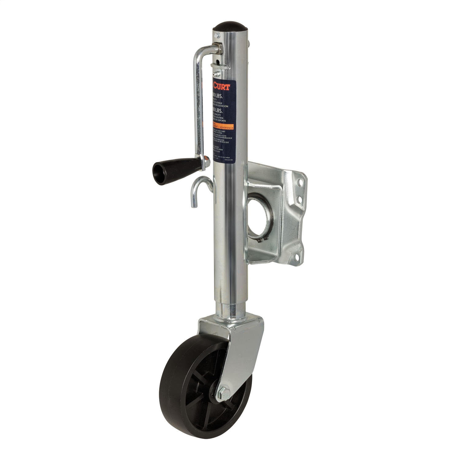 CURT 25004 - Marine Trailer Jack with 6" Wheel (1,000 lbs, 10" Travel)