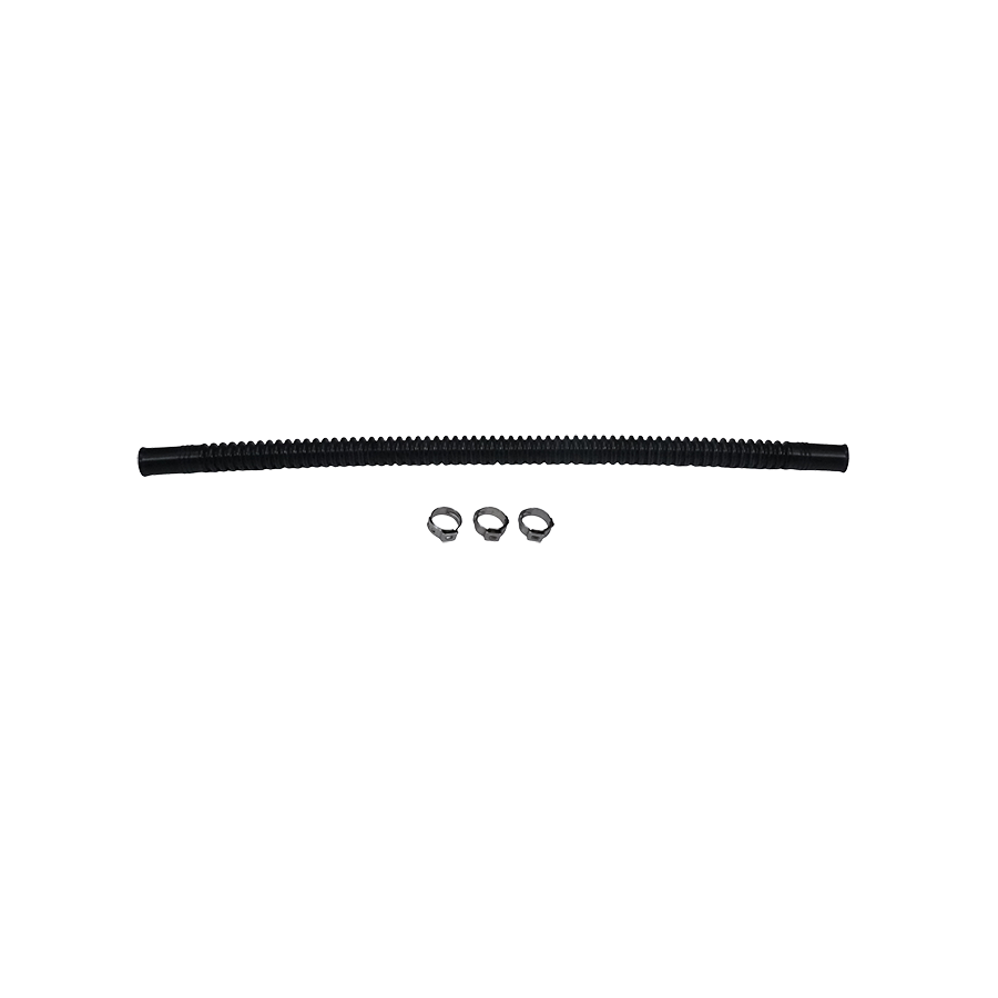 Deatschwerks 9-CT-12-516 - Convoluted Tubing 300mm Length x 8mm ID Side 1 x 8mm ID Side 2 - Black