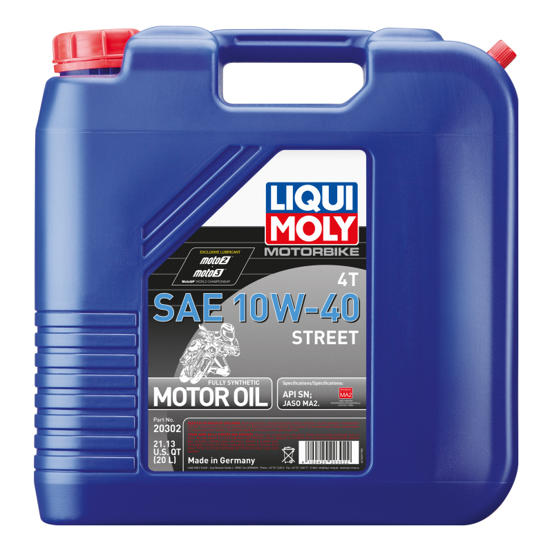 Liqui Moly 20302 - 20L Motorbike 4T SAE 10W40 Street Liqui Moly 20302 - 20L Motorbike 4T SAE 10W40 Street