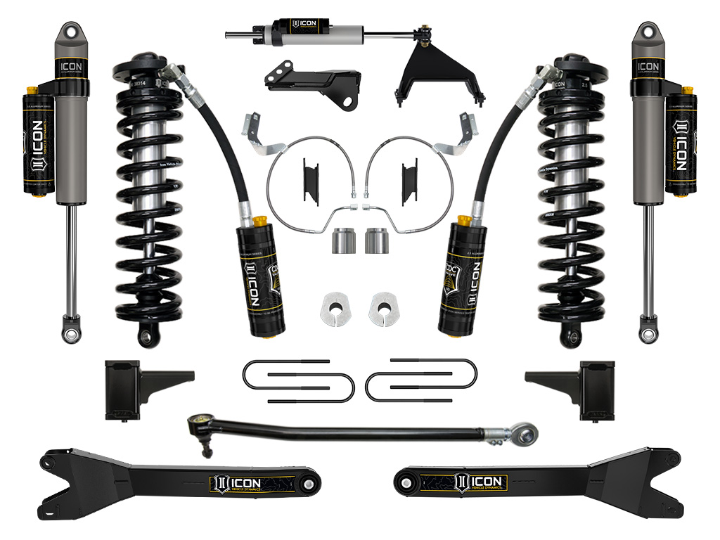 Icon K63175R - 2023 Ford F-250/F-350 Super Duty 4WD, 4-5.5" Lift, Stage 5 Coilover Conversion System w/ Radius Arms