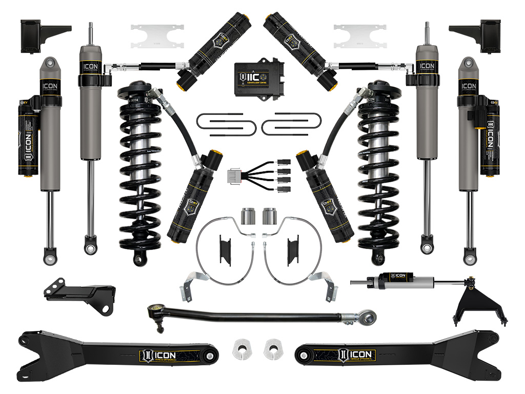 Icon K63179R - 2023 Ford F-250/F-350 Super Duty 4WD, 4-5.5" Lift, Stage 9 Coilover Conversion System w/ Radius Arms