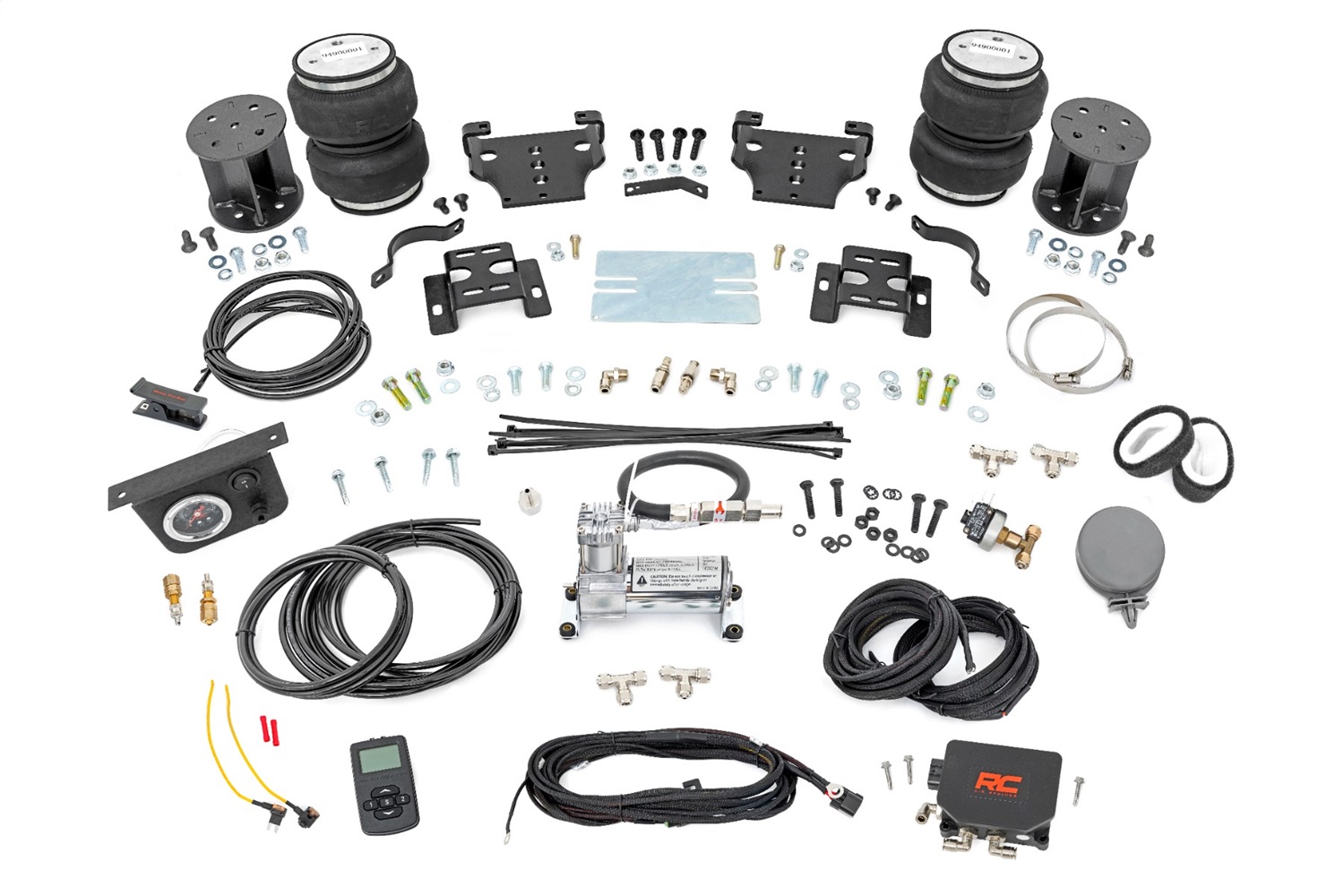 Rough Country 100064WC - Air Spring Kit w/compressor - Wireless Controller - 6 Inch Lift Kit - Chevy/GMC 2500HD (01-10)