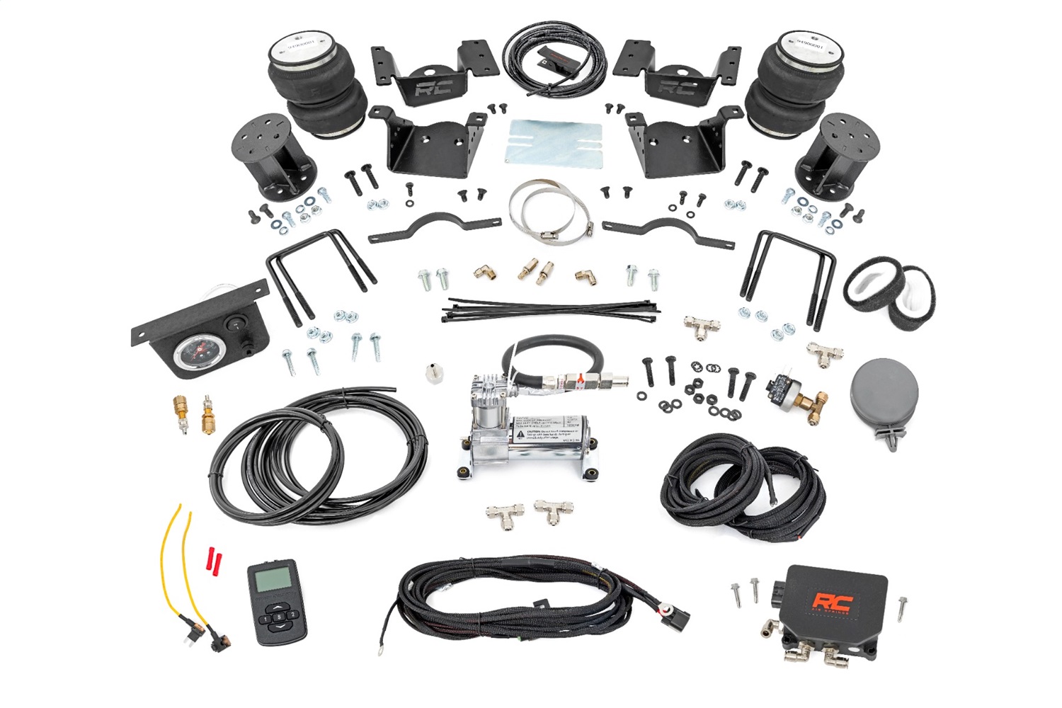Rough Country 100074WC - Air Spring Kit w/compressor - Wireless Controller - 7.5 Inch Lift Kit - Chevy/GMC 2500HD/3500HD (11-19)