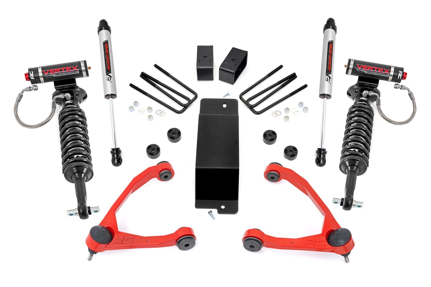 Rough Country 19457RED - 3.5 Inch Lift Kit - Forged UCA - Vertex/V2 - Chevy/GMC 1500 (07-16)