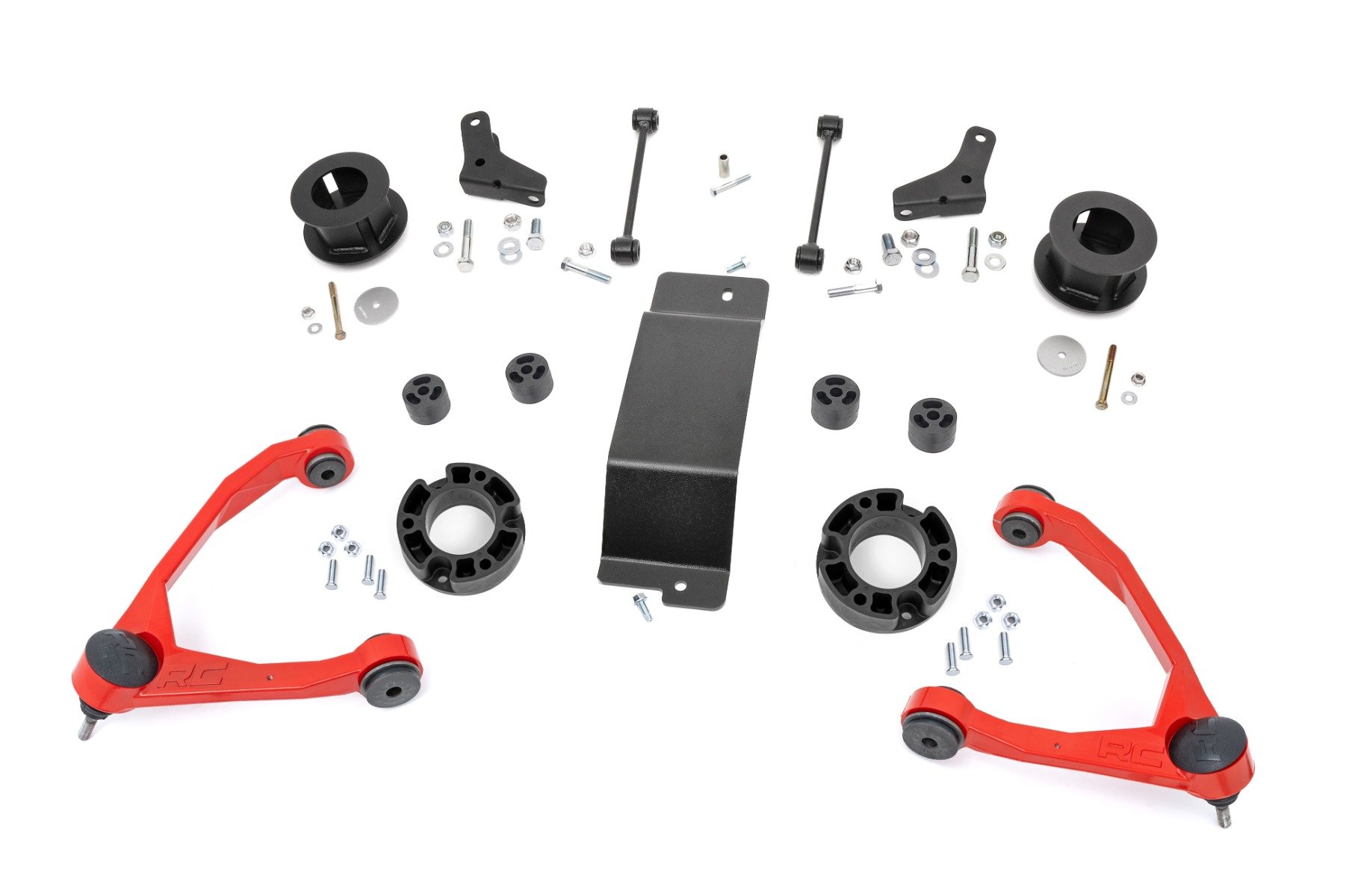 Rough Country 19331RED - 3.5 Inch Lift Kit - Forged UCAs - Chevy/GMC SUV 1500 2WD/4WD (2007-2020)