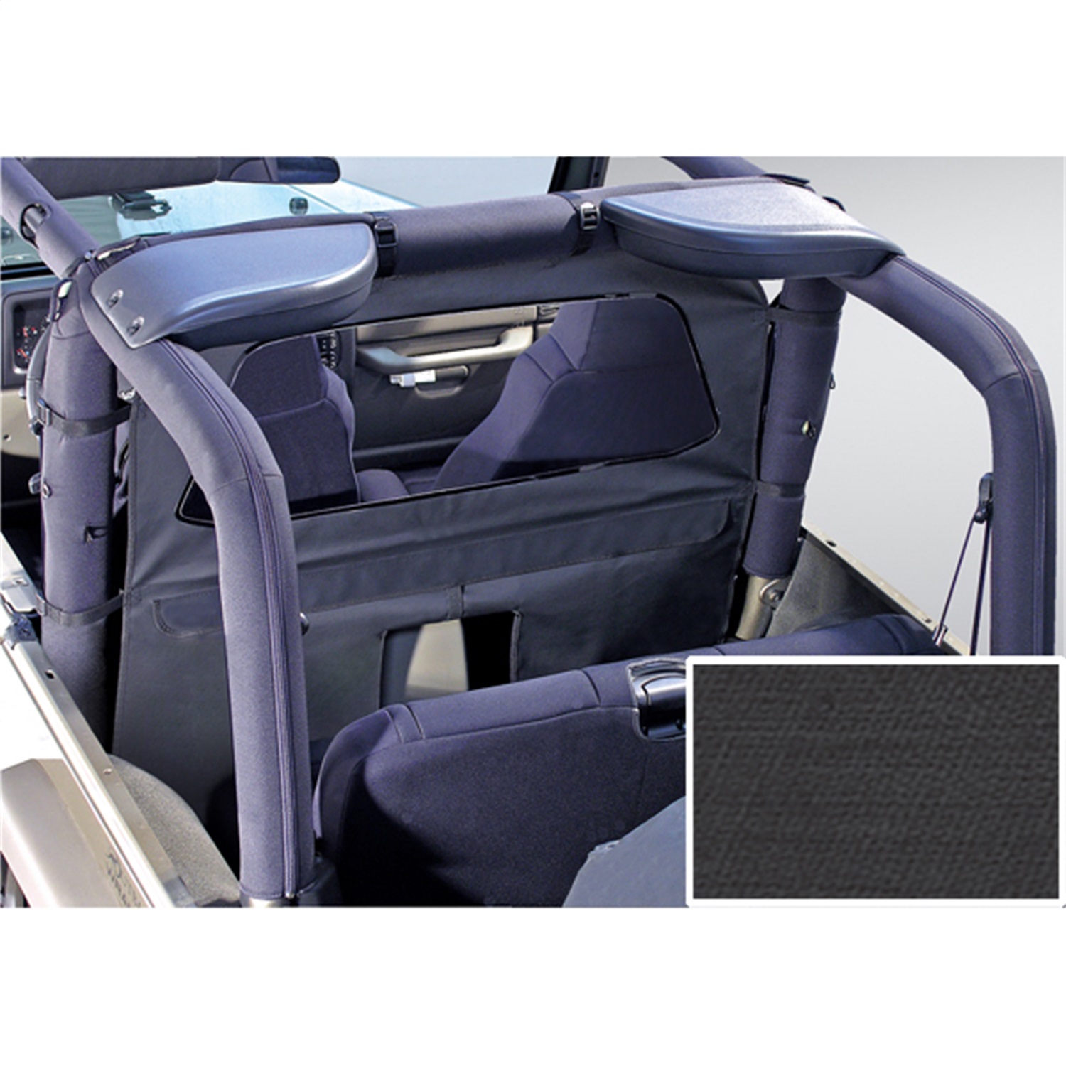 Rugged Ridge 13552.35 - Windbreaker, Black Diamond; 80-06 Jeep CJ/Wrangler YJ/TJ