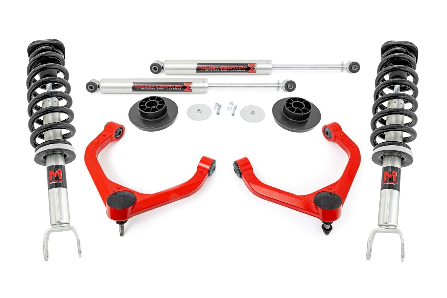 Rough Country 31240RED - 3 Inch Lift Kit - M1 Struts/M1 - Ram 1500 4WD (2012-2018 & Classic)