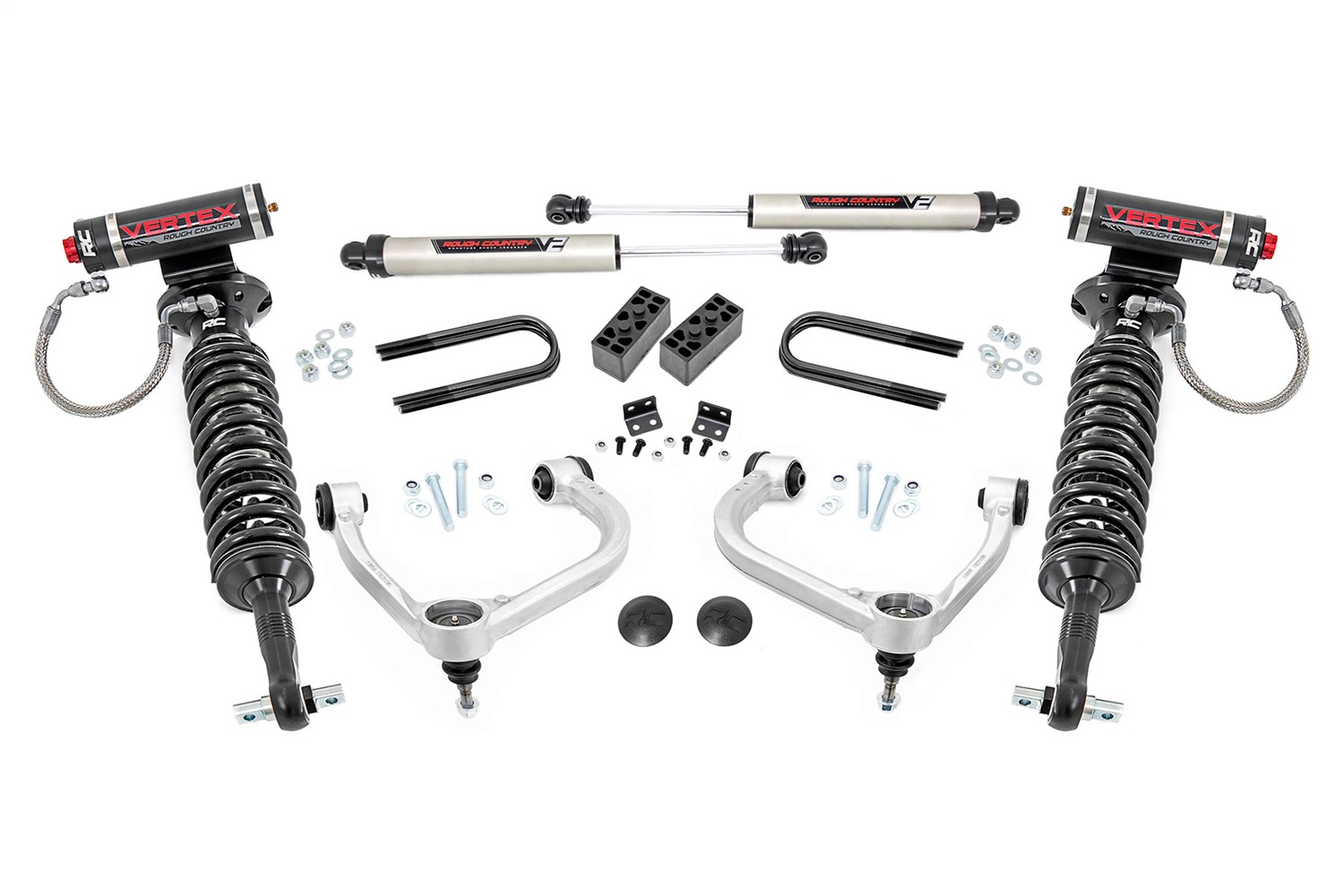 Rough Country 41457 - 3 Inch Lift Kit - Fabbed UCA - Vertex/V2 - Ford F-150 4WD (2021-2024)