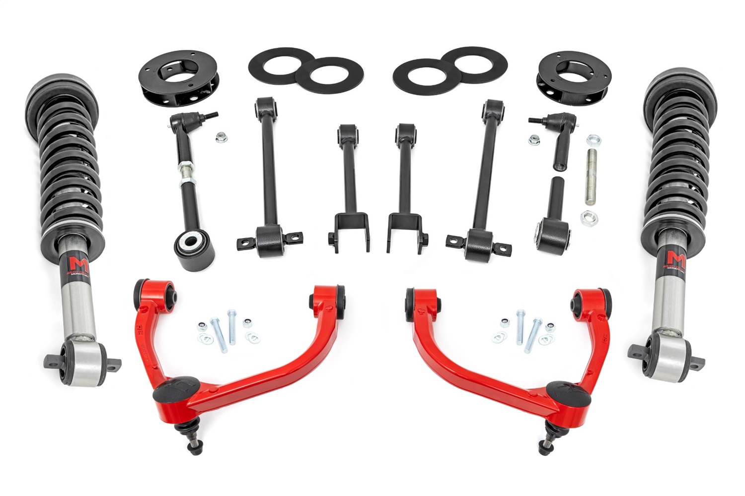 Rough Country 40240RED - 3 Inch Lift Kit - UCA - M1 Struts - Ford Expedition 4WD (2018-2024)