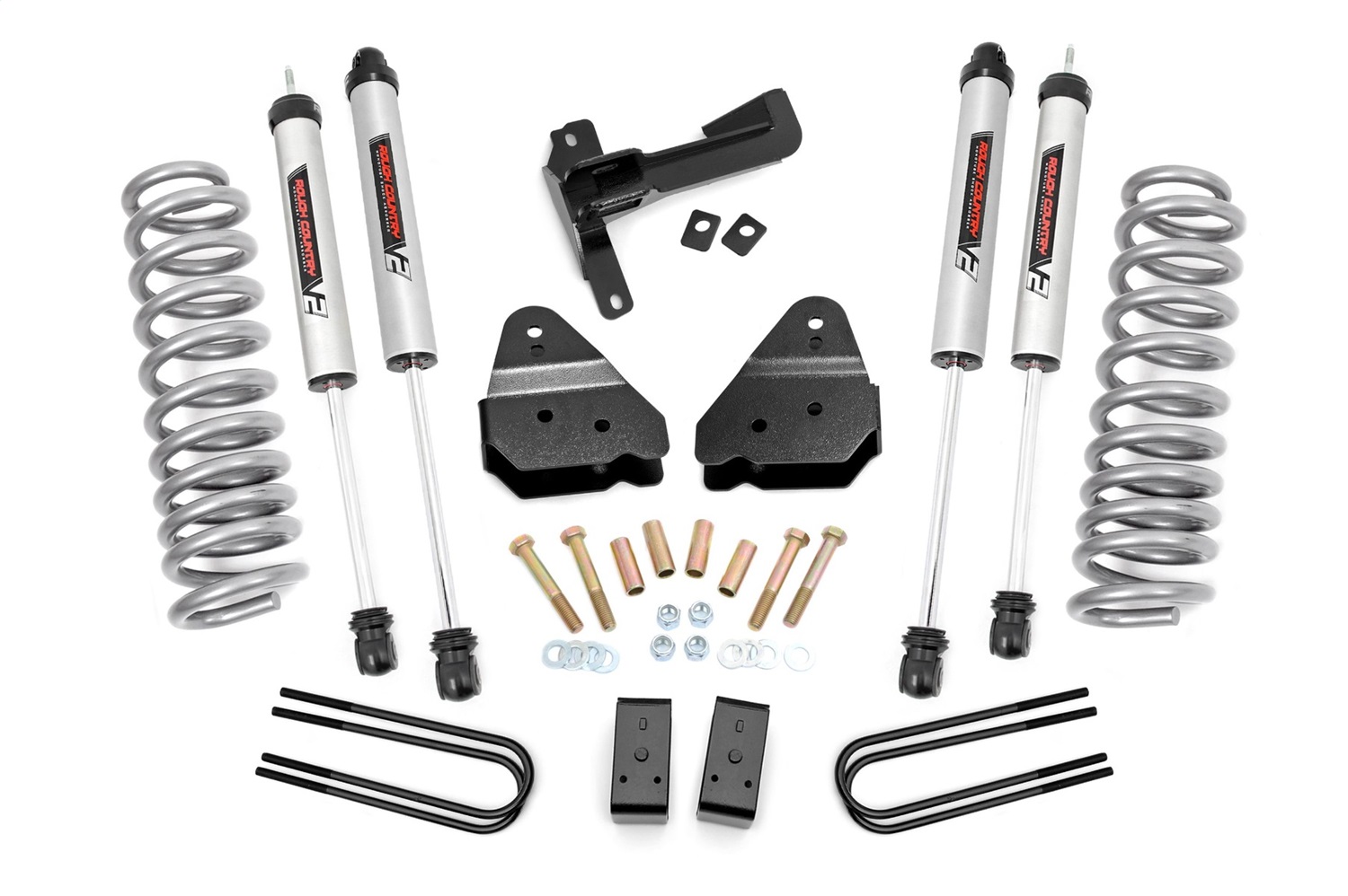 Rough Country 50272 - 3 Inch Lift Kit - V2 - Front Gas Coils - Ford F-250 Super Duty 4WD (17-22)