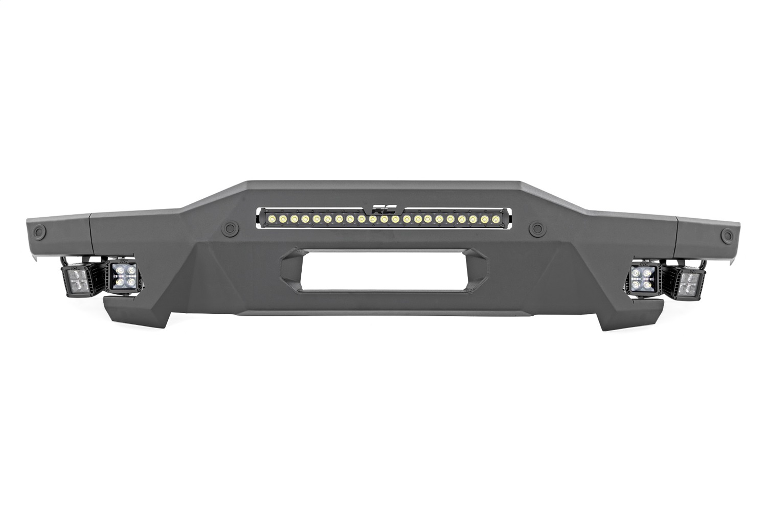 Rough Country 51079 - Front Bumper - Modular - Stubby Wings - Amber DRL - Ford Bronco 4WD (21-24)