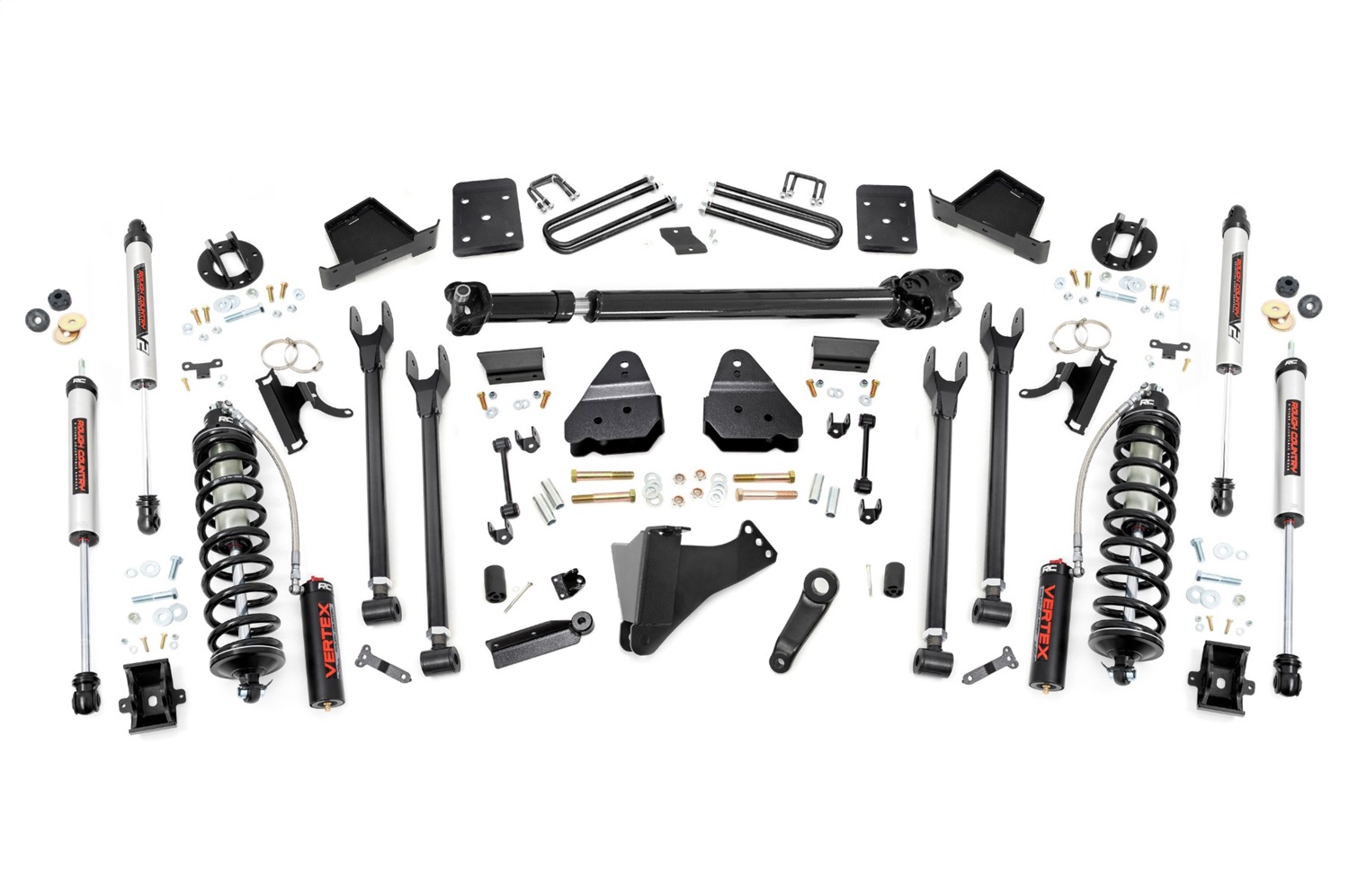 Rough Country 52658 - 6 Inch Lift Kit  - 4-Link  - No OVLD  - D/S  - C/O V2 - Ford F-250/F-350 Super Duty (17-22)
