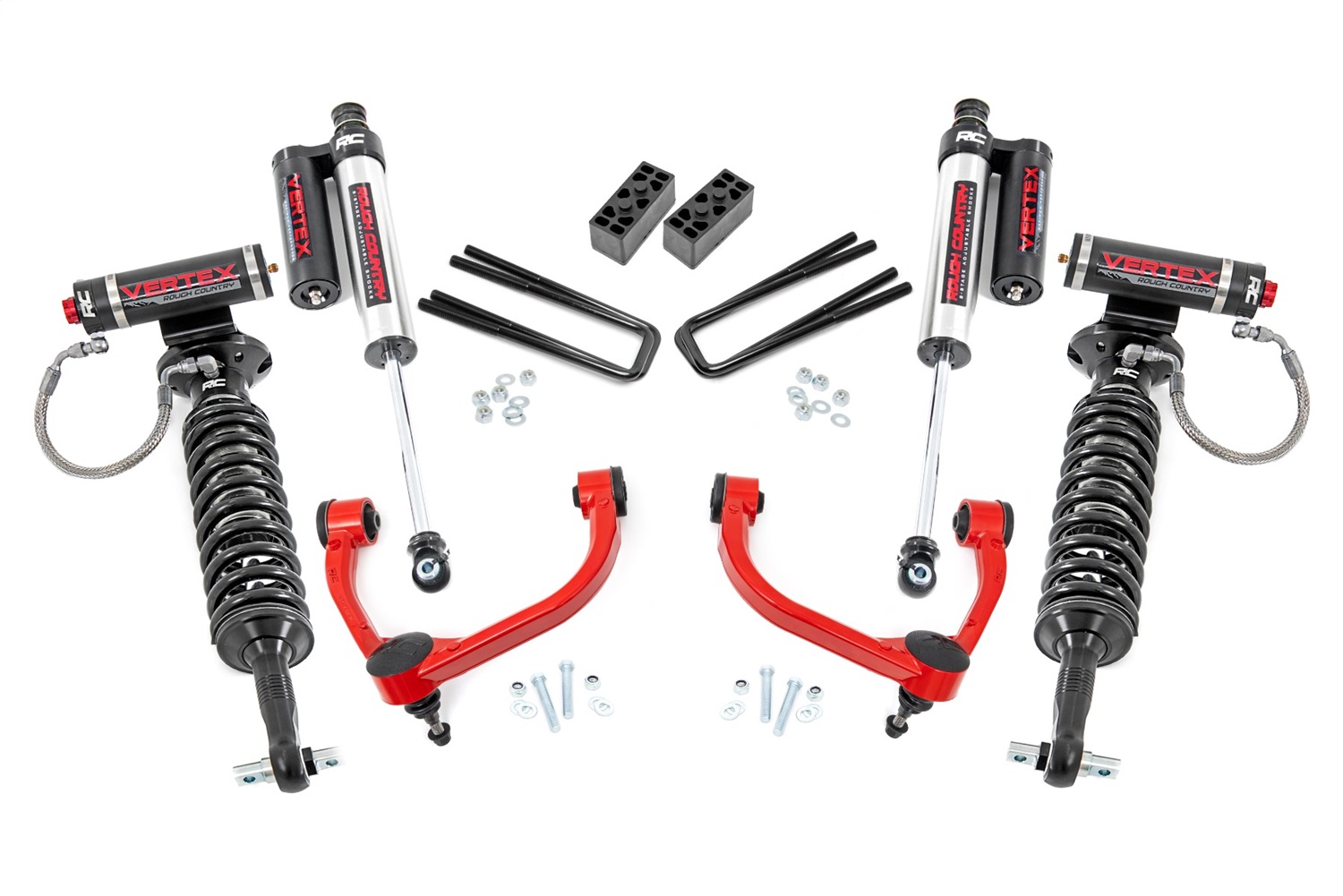 Rough Country 54550RED - 3 Inch Lift Kit - Vertex - Ford F-150 4WD (2014-2020)
