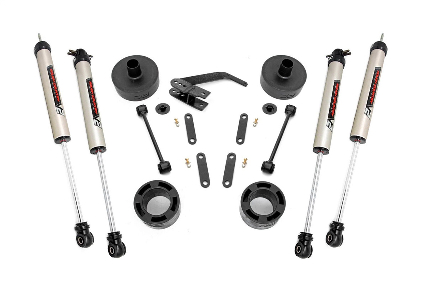 Rough Country 65770 - 2.5 Inch Lift Kit - Spacers - V2 - Jeep Wrangler JK/Wrangler Unlimited (07-18)