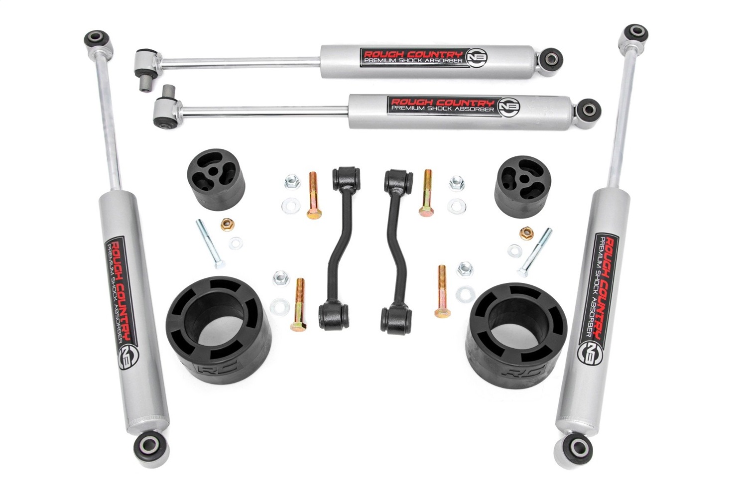 Rough Country 61330 - 2.5 Inch Leveling Kit - Spacers - N3 - Jeep Gladiator JT 4WD (2024) Rough Country 61330 - 2.5 Inch Leveling Kit - Spacers - N3 - Jeep Gladiator JT 4WD (2024)