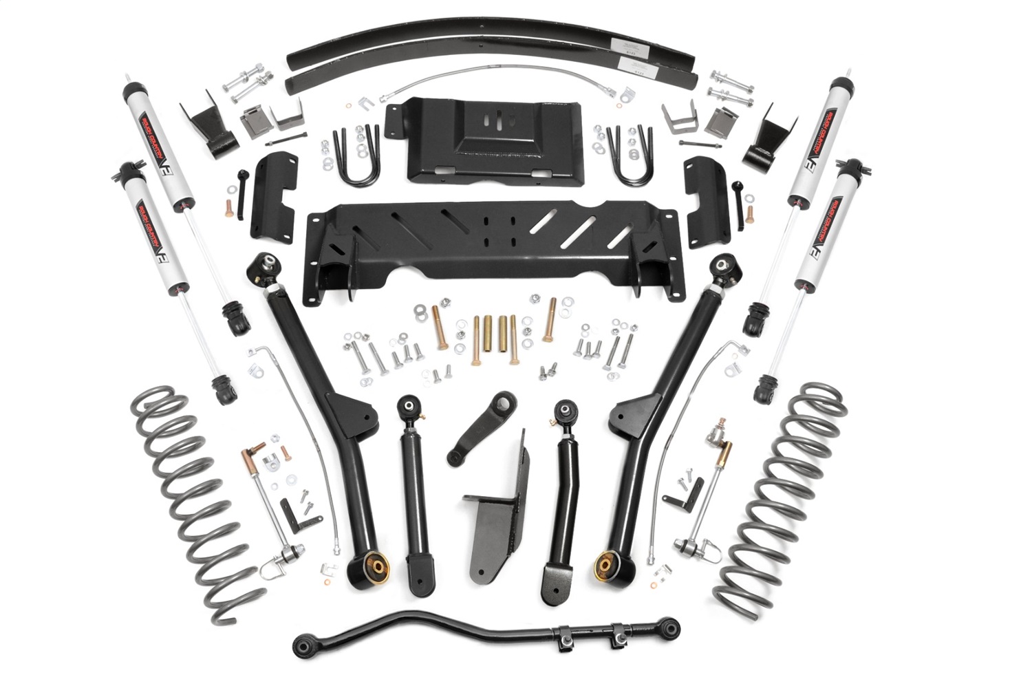 Rough Country 61670 - 4.5 Inch Lift Kit - Long Arm - AAL - NP242 - V2 - Jeep Cherokee XJ 4WD (84-01)
